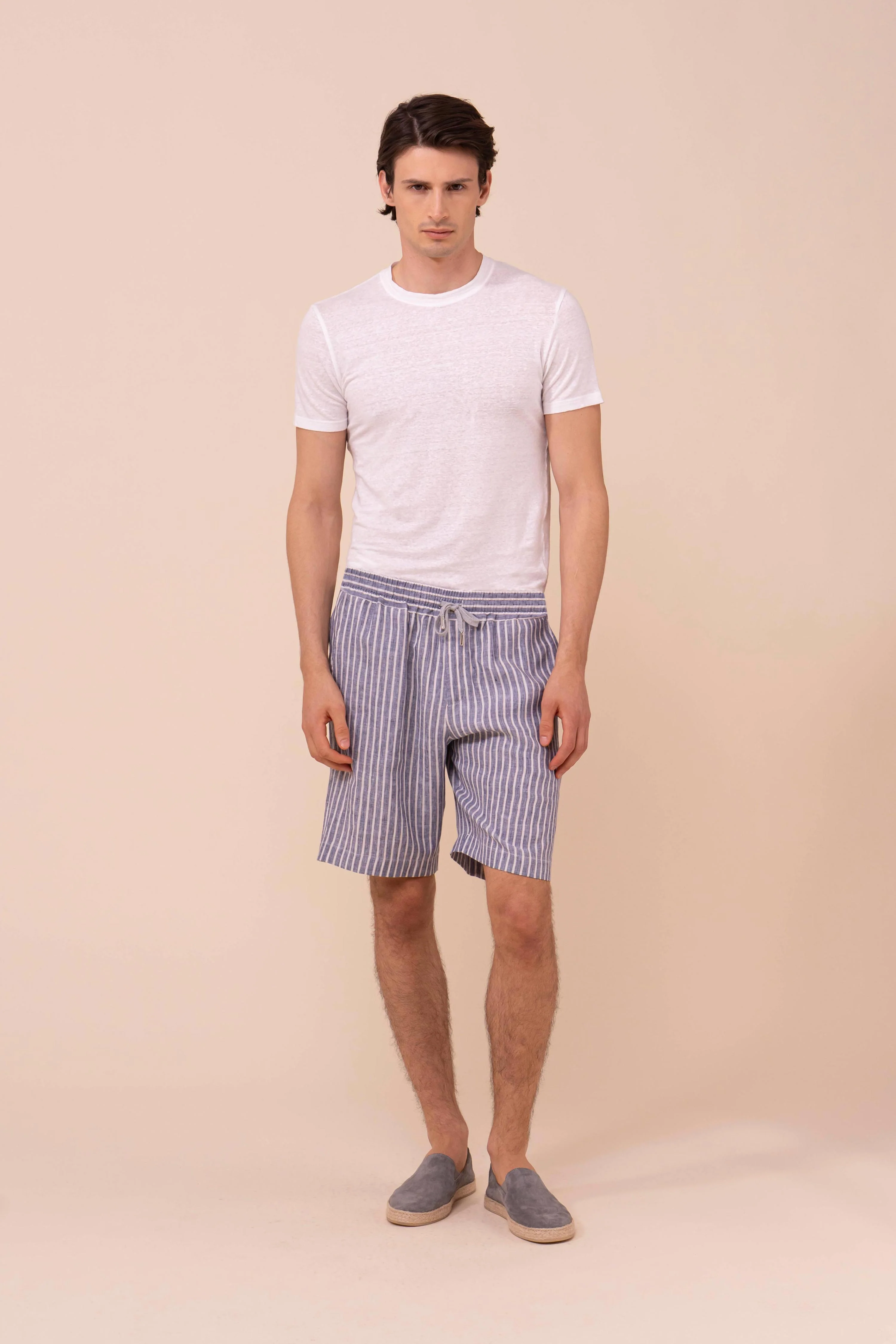 Alfa Linen Striped Shorts