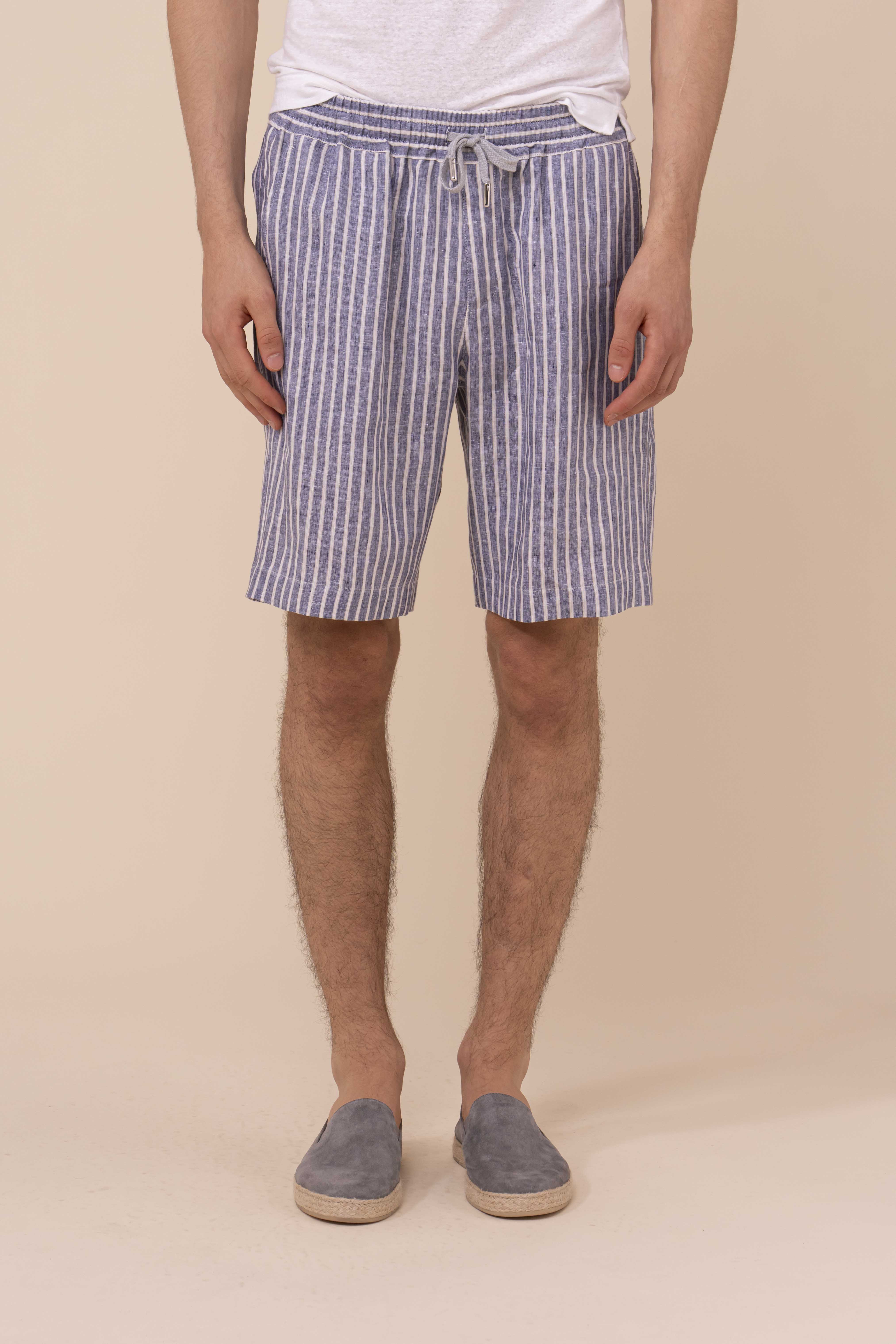 Alfa Linen Striped Shorts - Image 2
