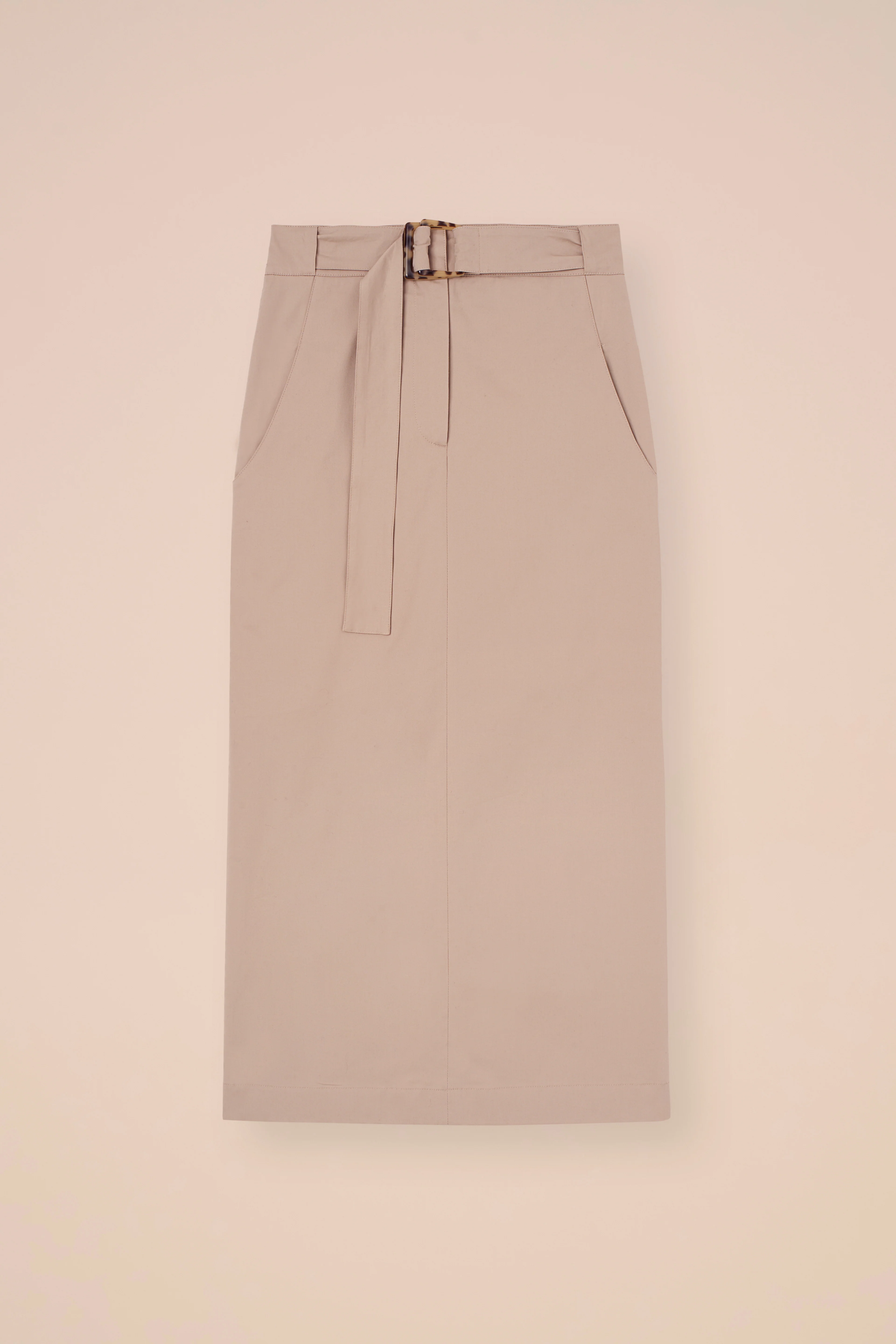 Andrea Cotton Gabardine Fitted Long Skirt - Image 5