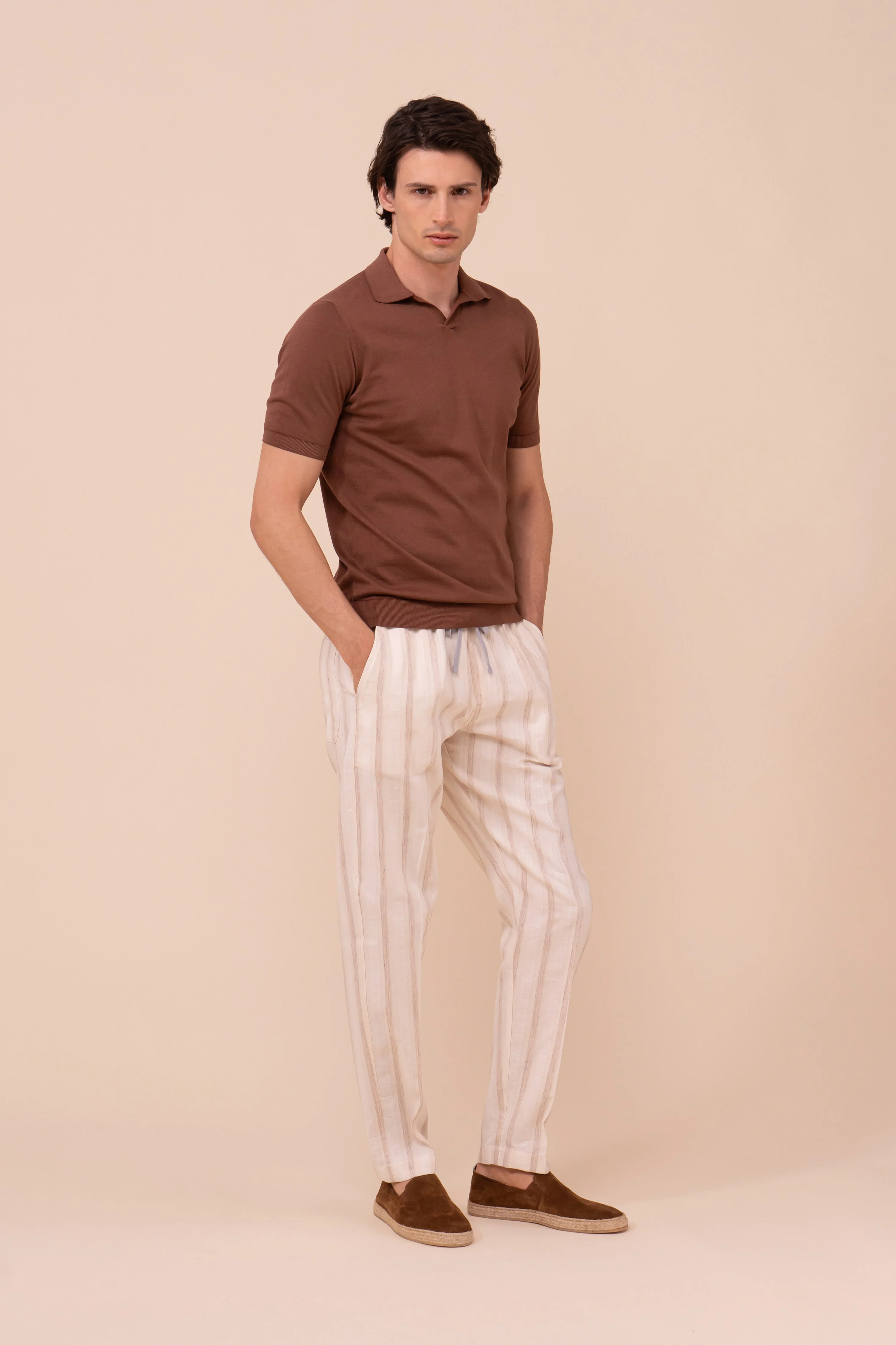 Bonifacio Linen Striped Pants