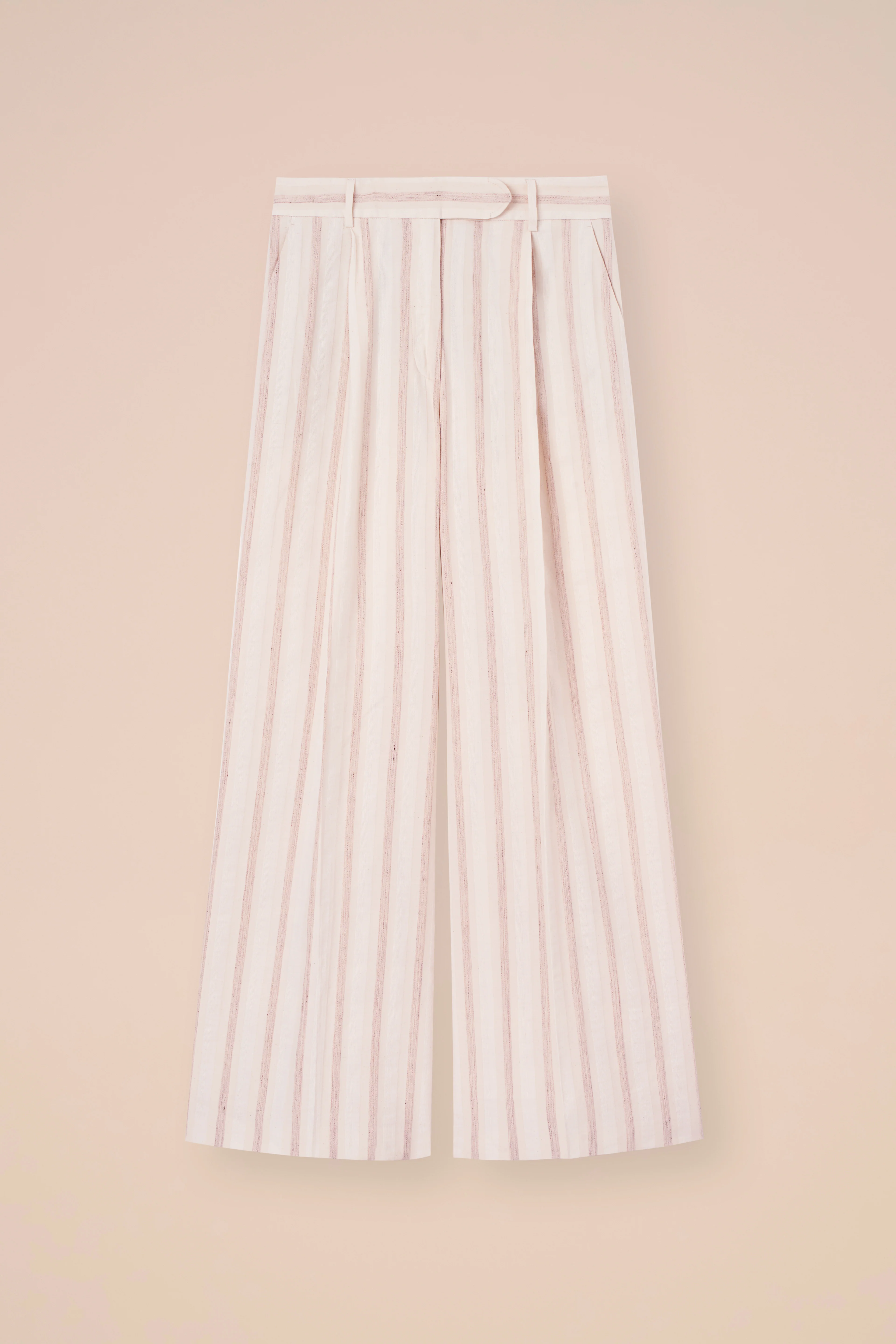 Carlo Cotton and Linen Striped Wide-Leg Pants - Image 5