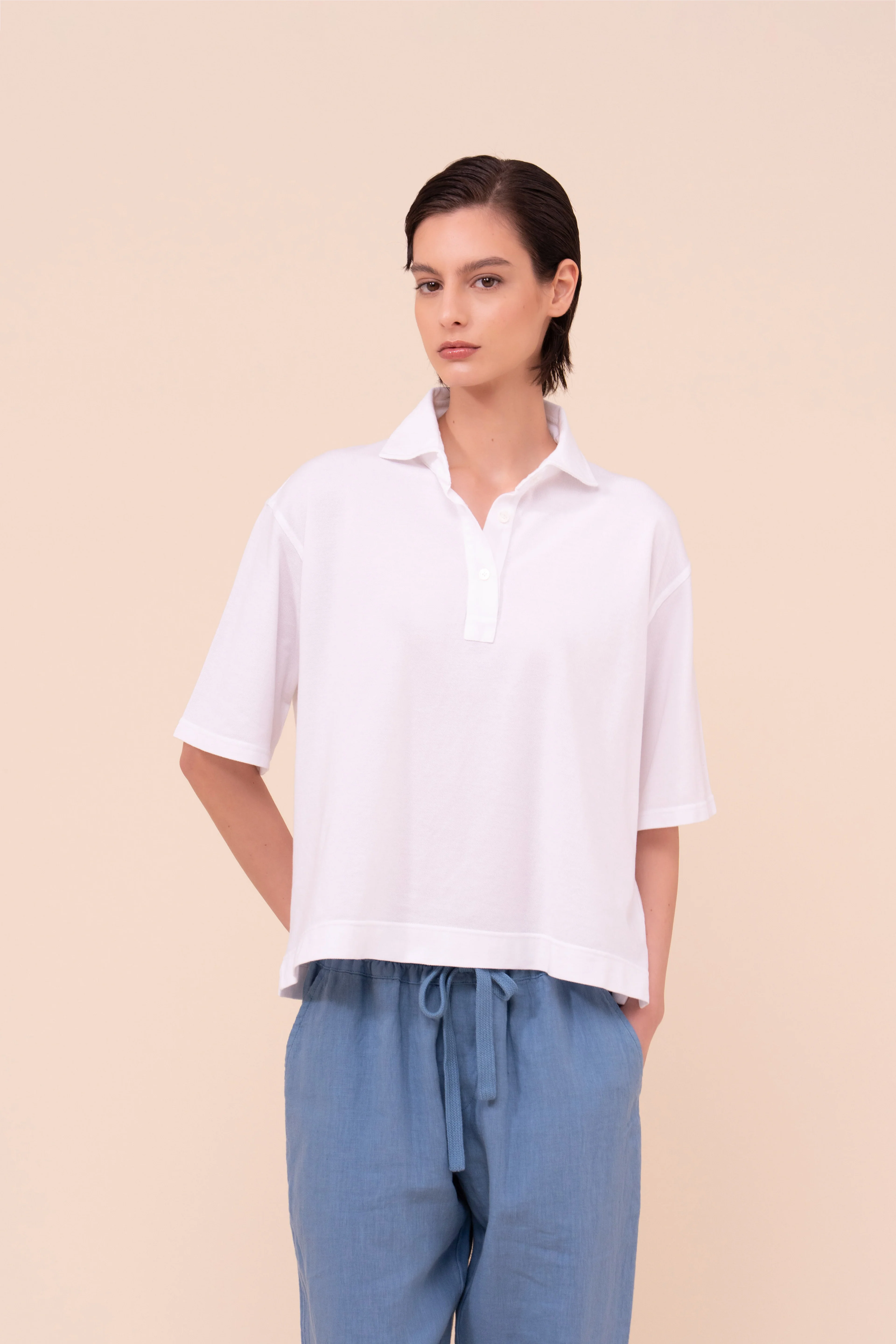 Circe Cotton Piquet  Boxy Polo