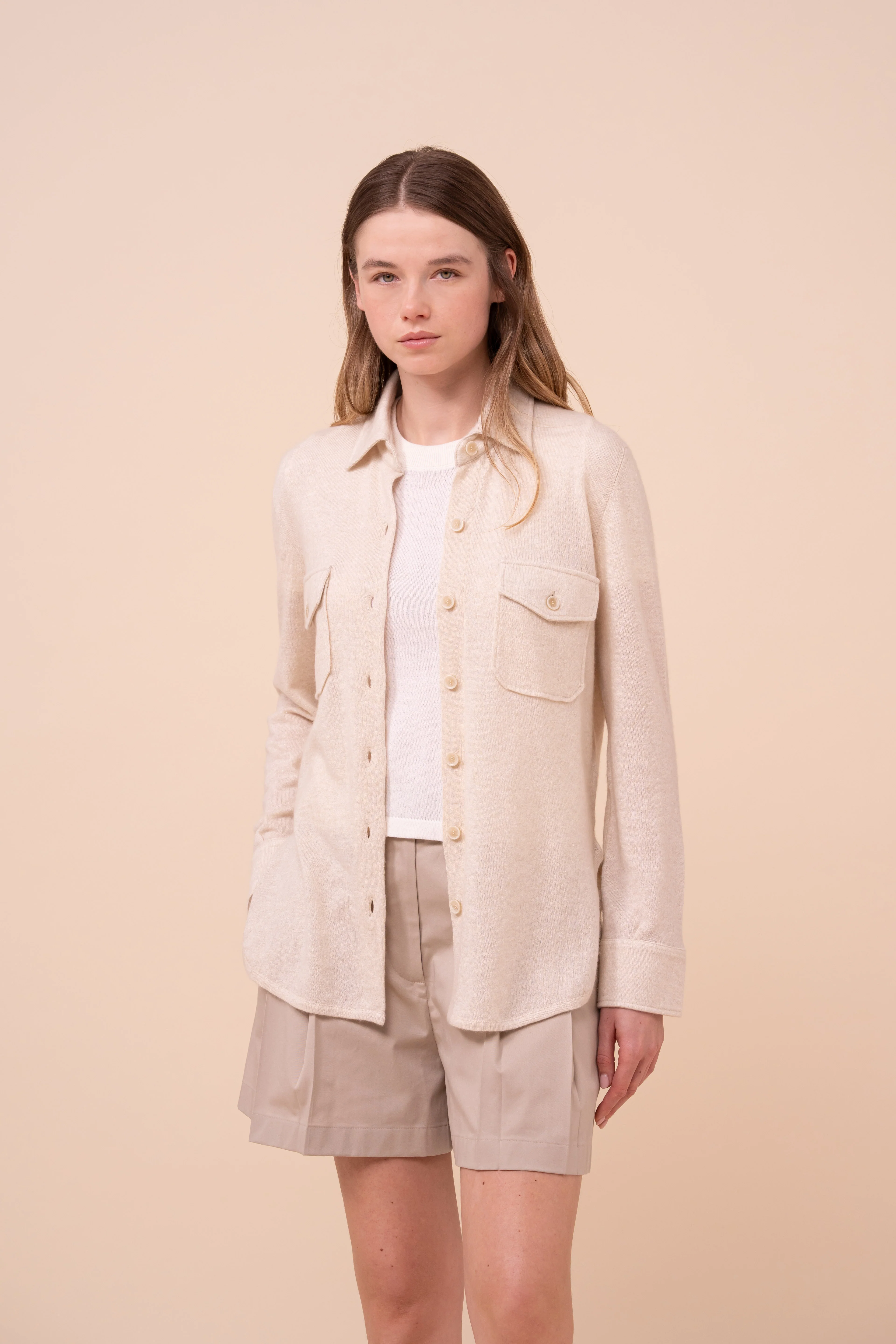 Corviglia Marble Cashmere and Linen Overshirt