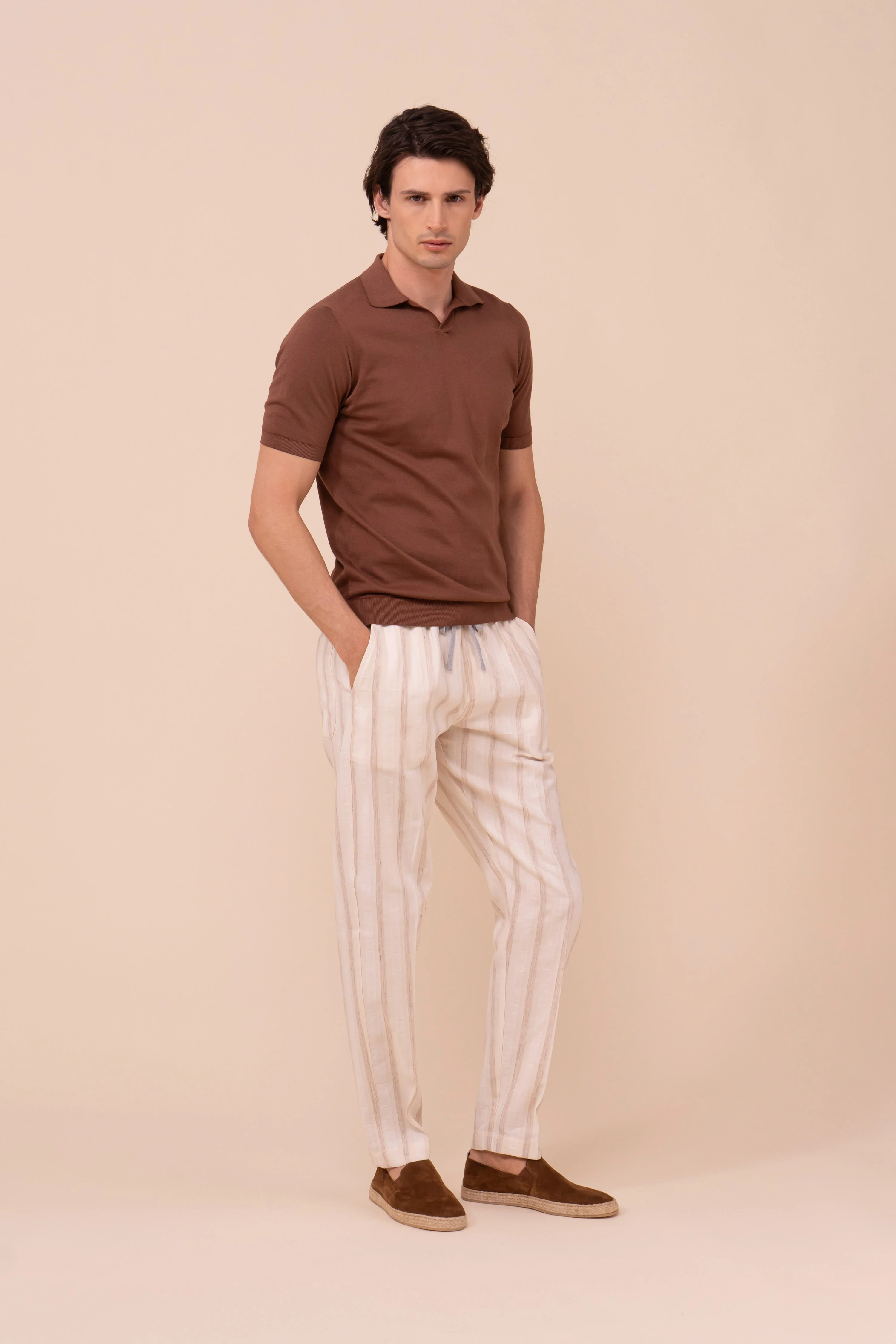 Fuji Giza Organic Cotton V-Neck Knit Polo - Image 2