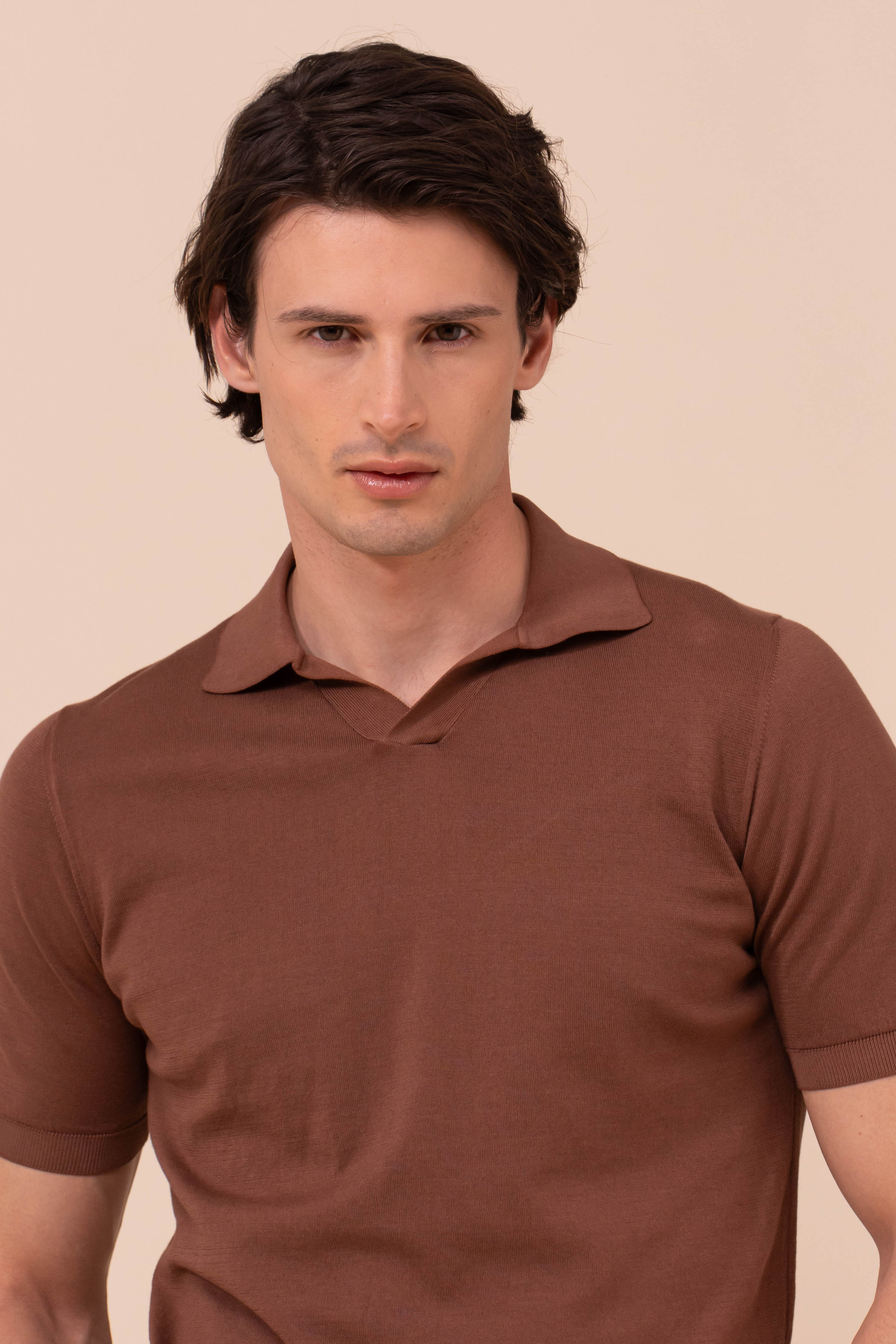 Fuji Giza Organic Cotton V-Neck Knit Polo - Image 4