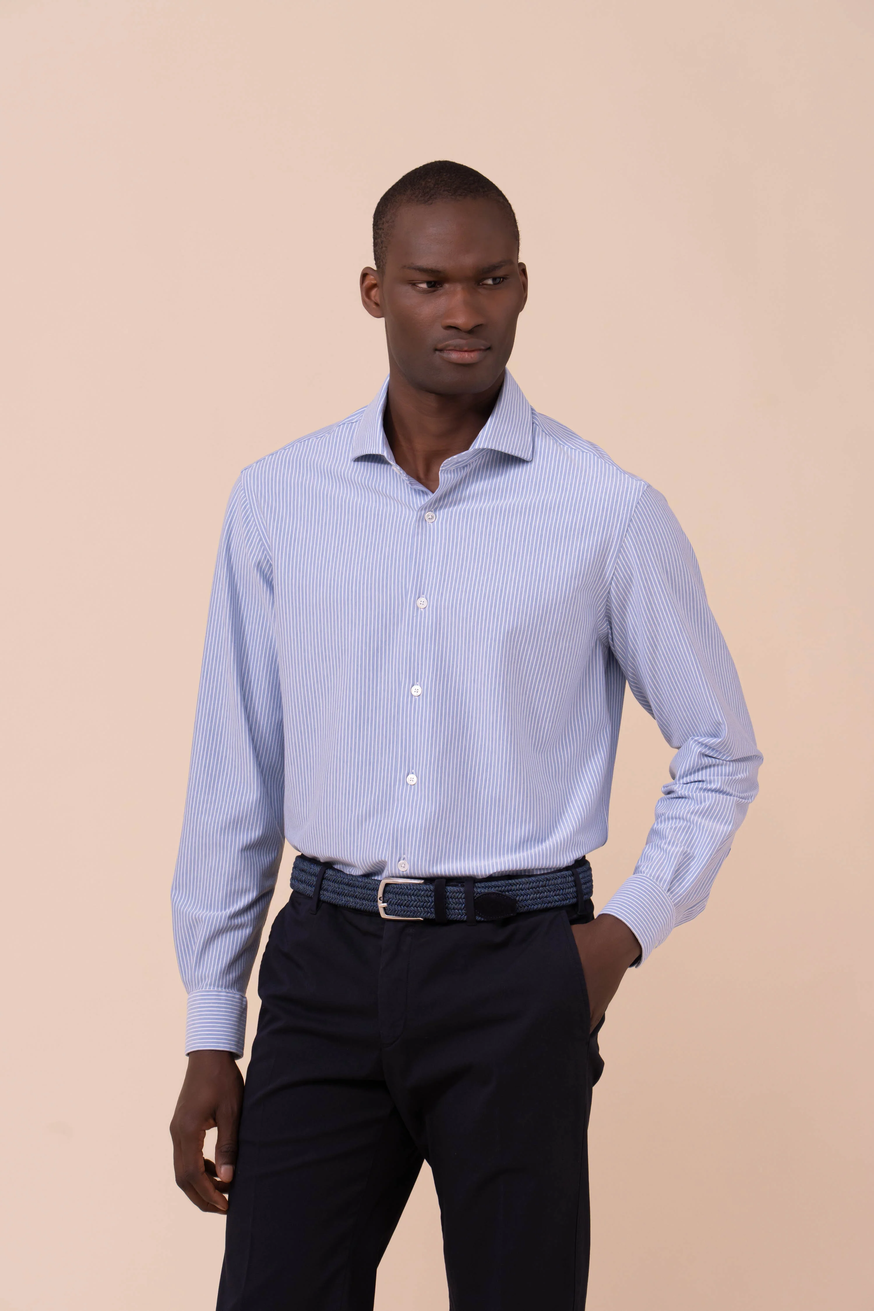Giorgio Techno Striped Jersey Shirt