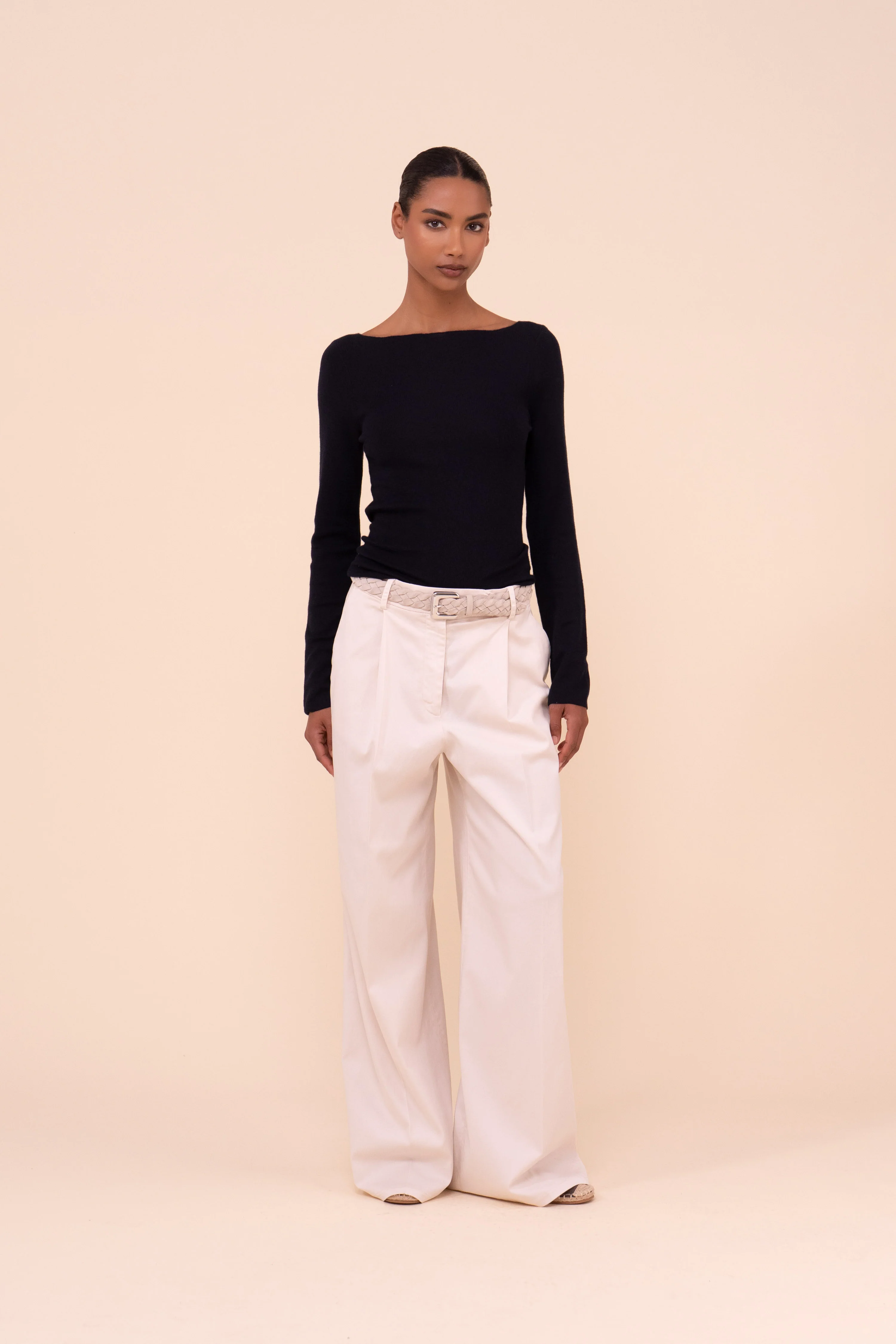 Haring Pearly Cashmere-Silk Boatneck Sweater - Image 2
