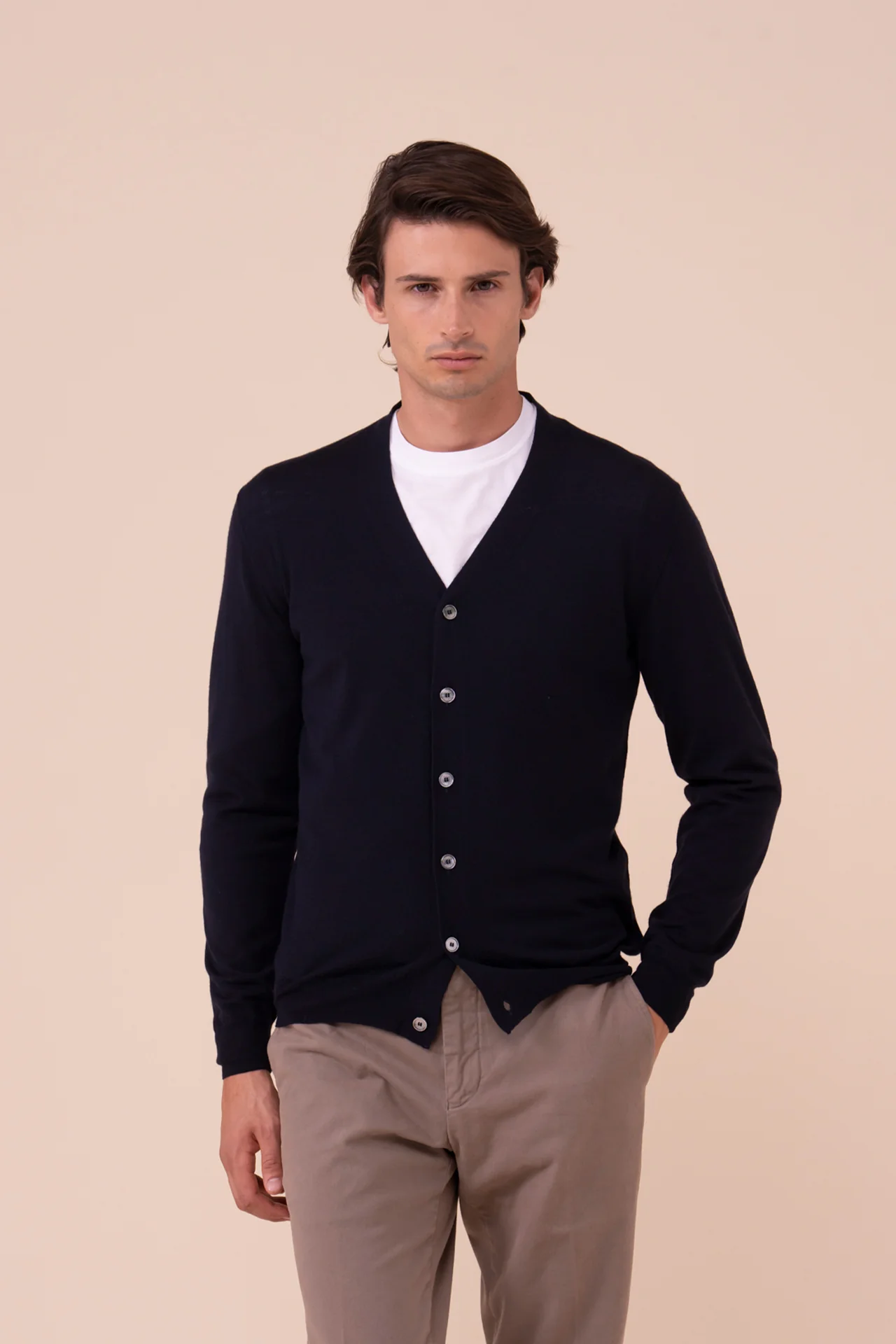 Superfine Wool Cardigan in iconic colors