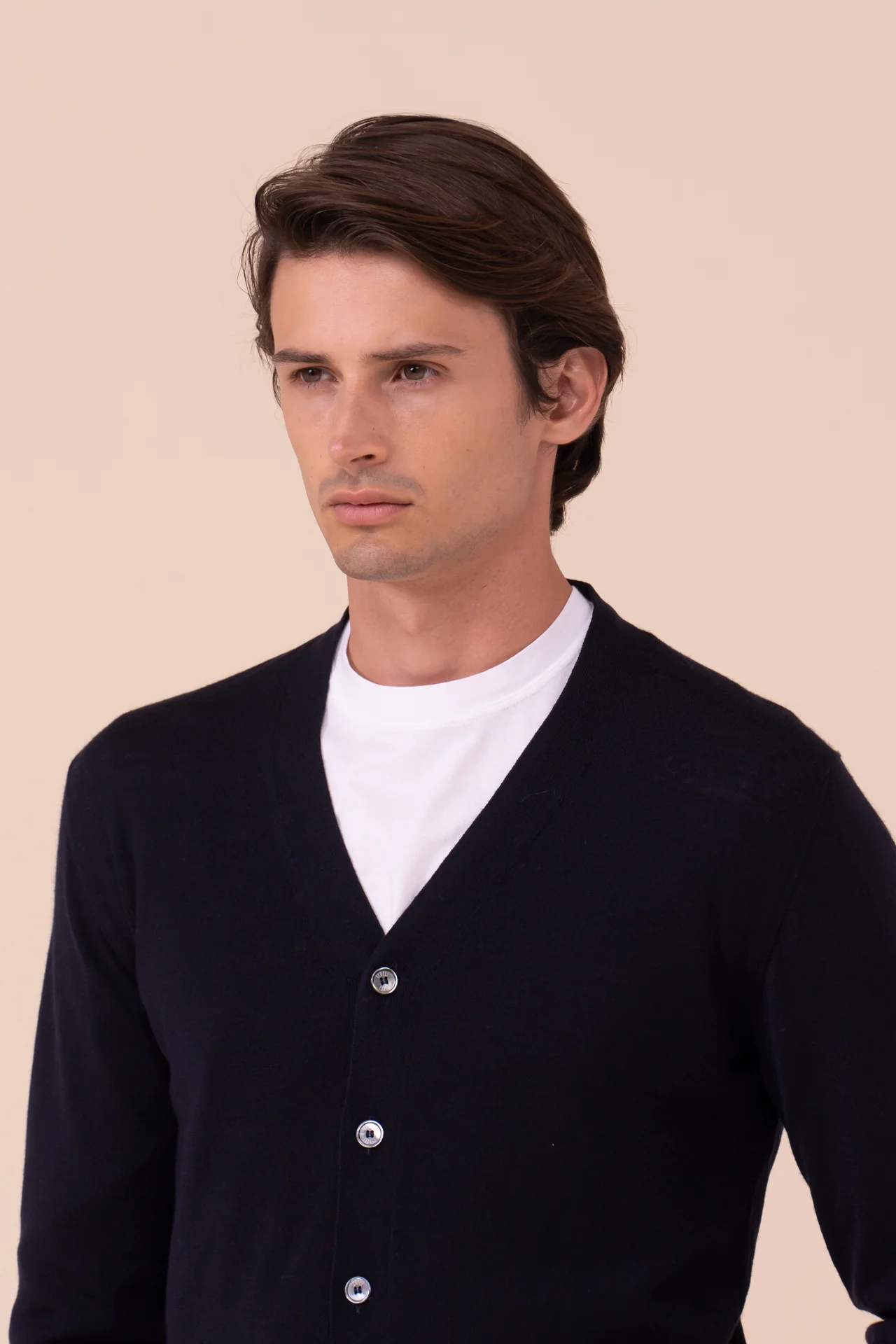Superfine Wool Cardigan in iconic colors - Image 4