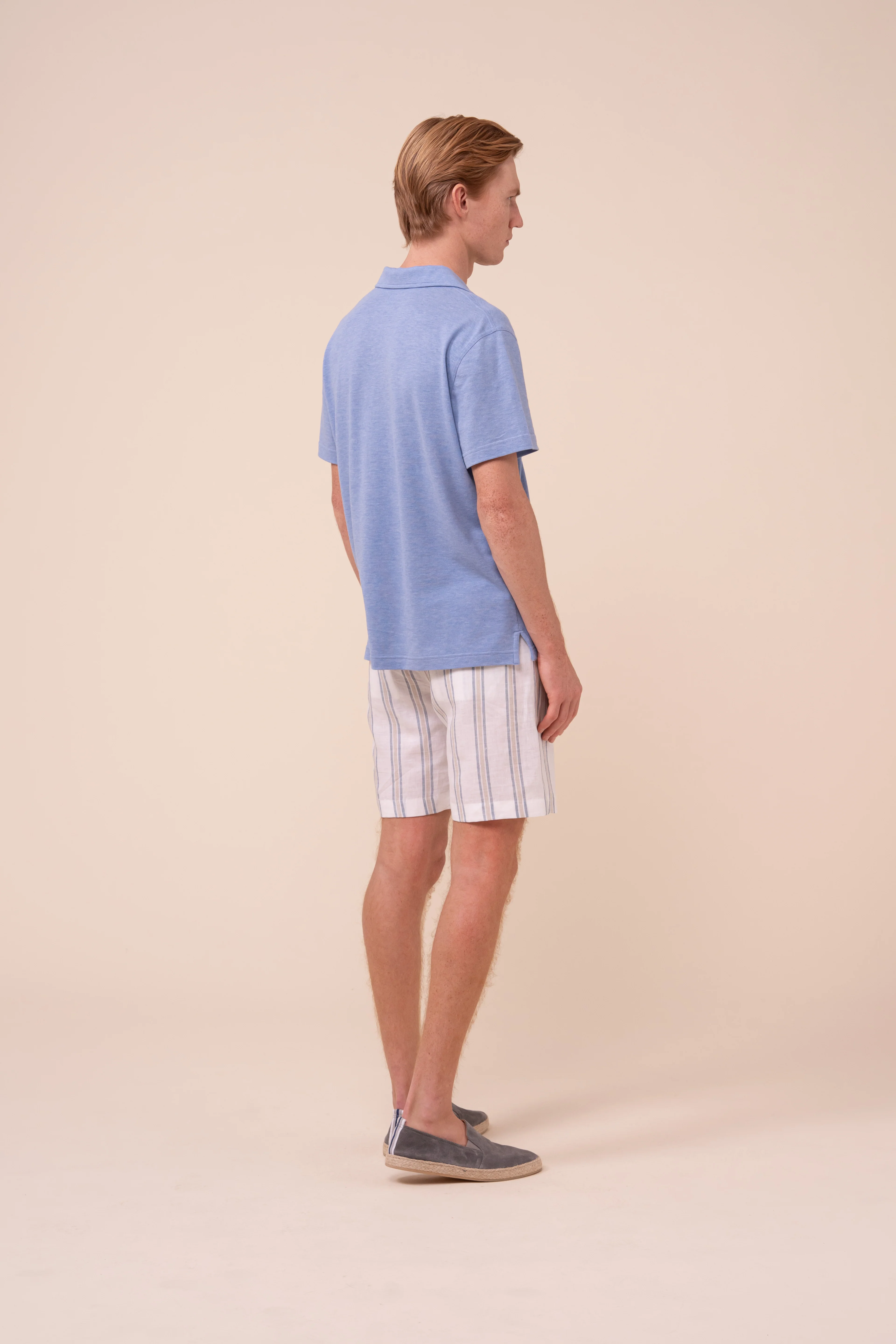Jolly Superlight Linen and Cotton Piquet Polo Shirt - Image 3