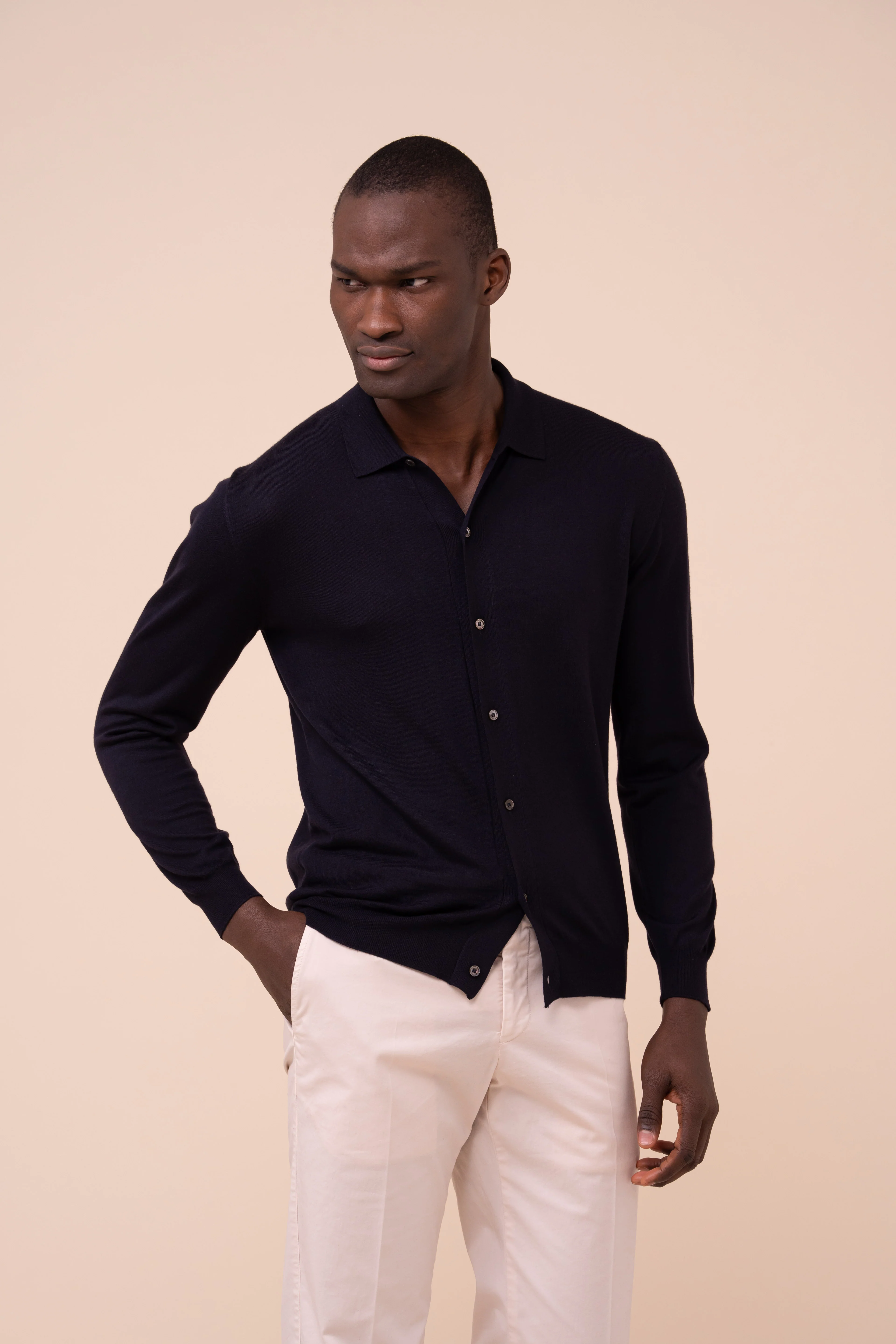 Superfine Wool Knit Shirt