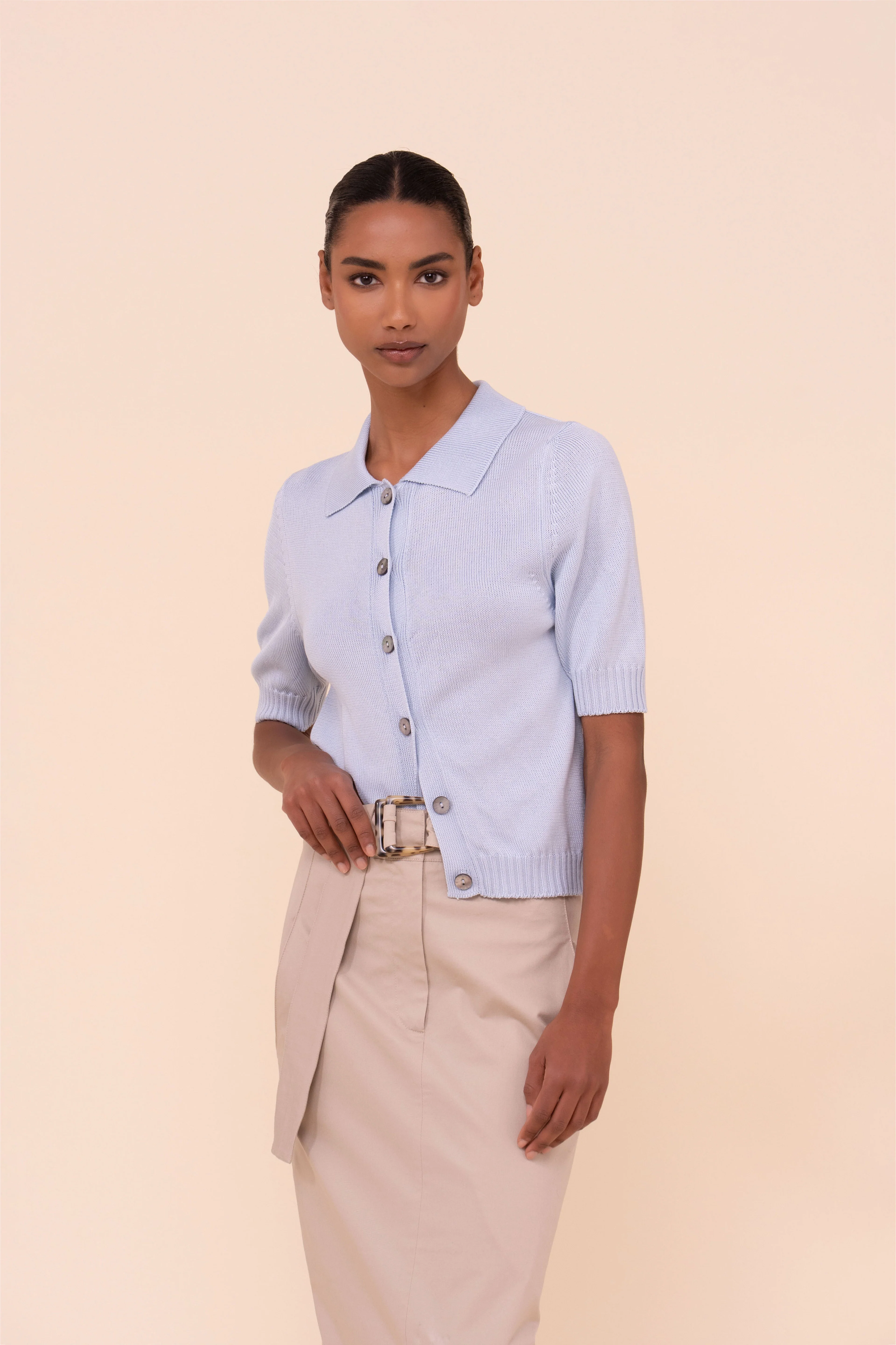 Laila Moon Short Sleeve Cotton Cardigan