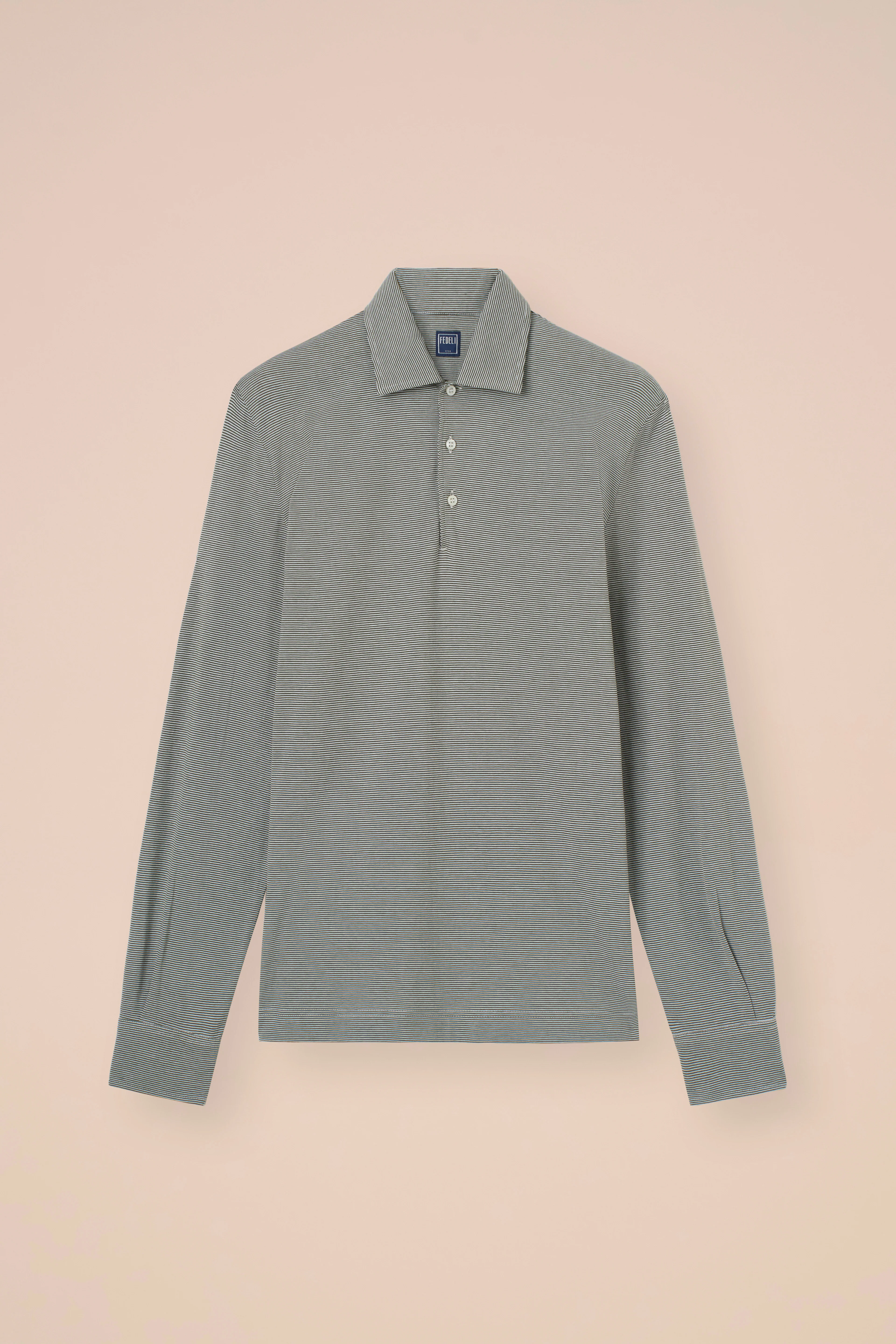 Libeccio Cotton Light Striped Long Sleeve Polo - Image 6