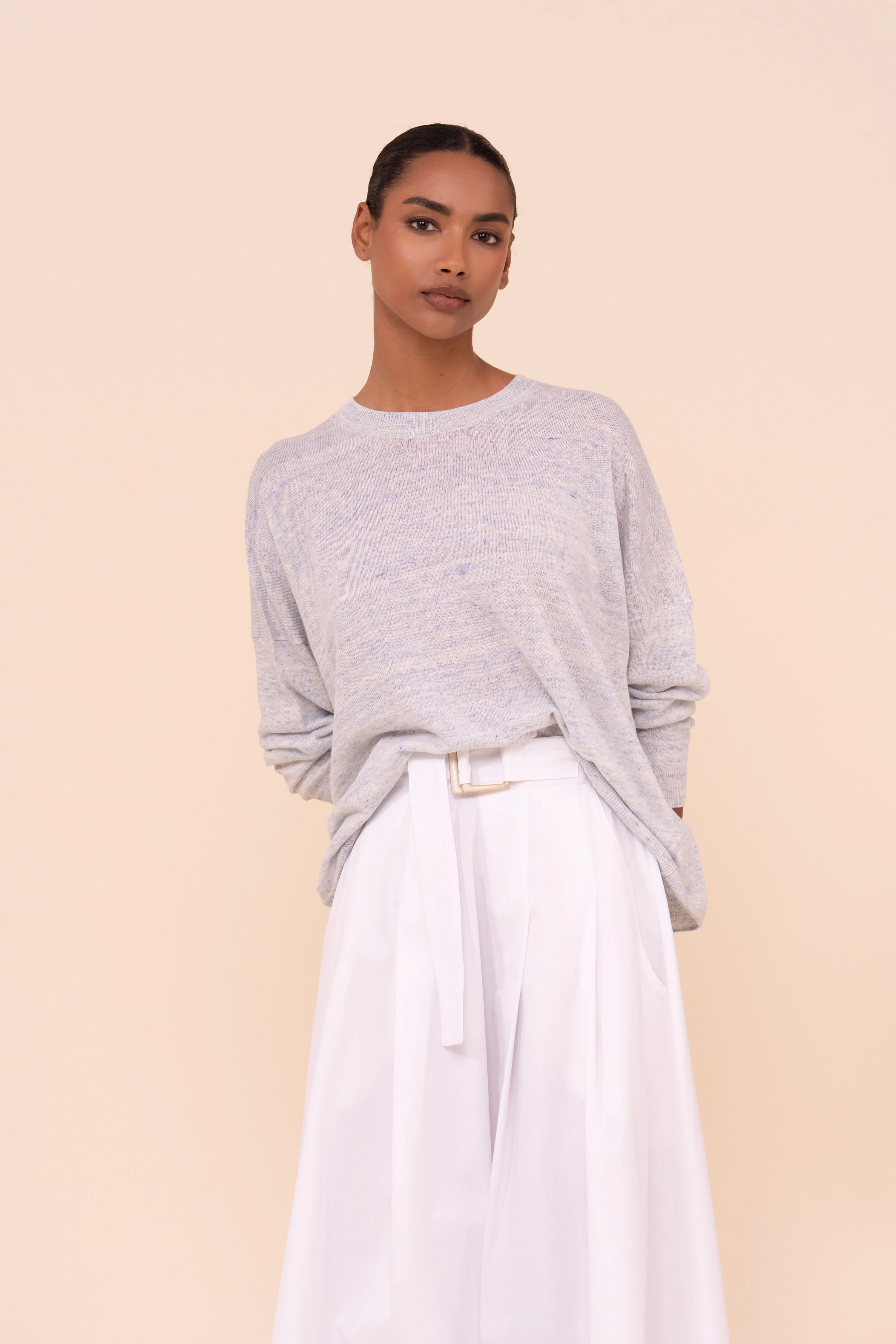 Lindsay Cairo Linen and Cotton Crewneck