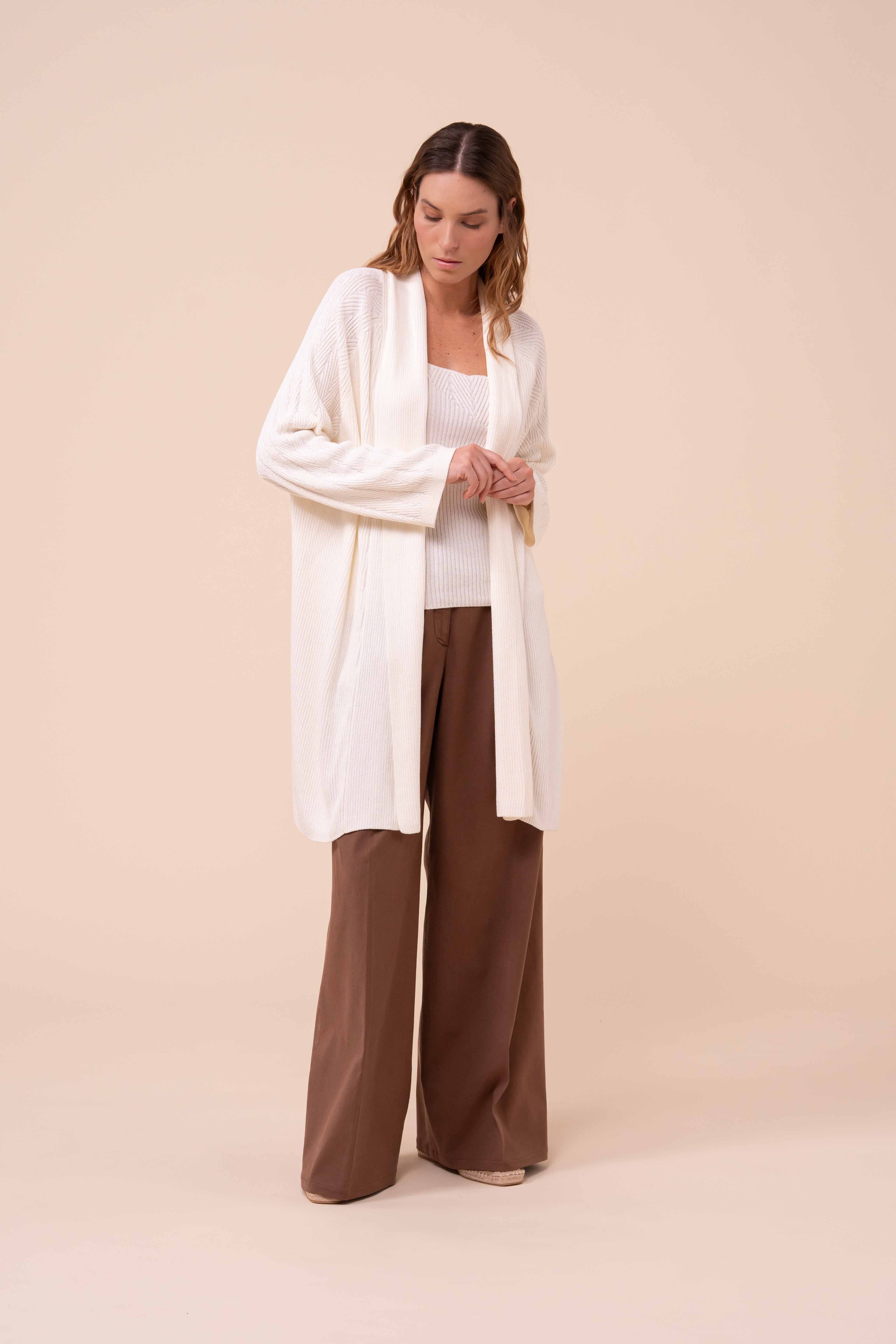 Camille Tile Cotton Blend Shawl-Collar Cardigan