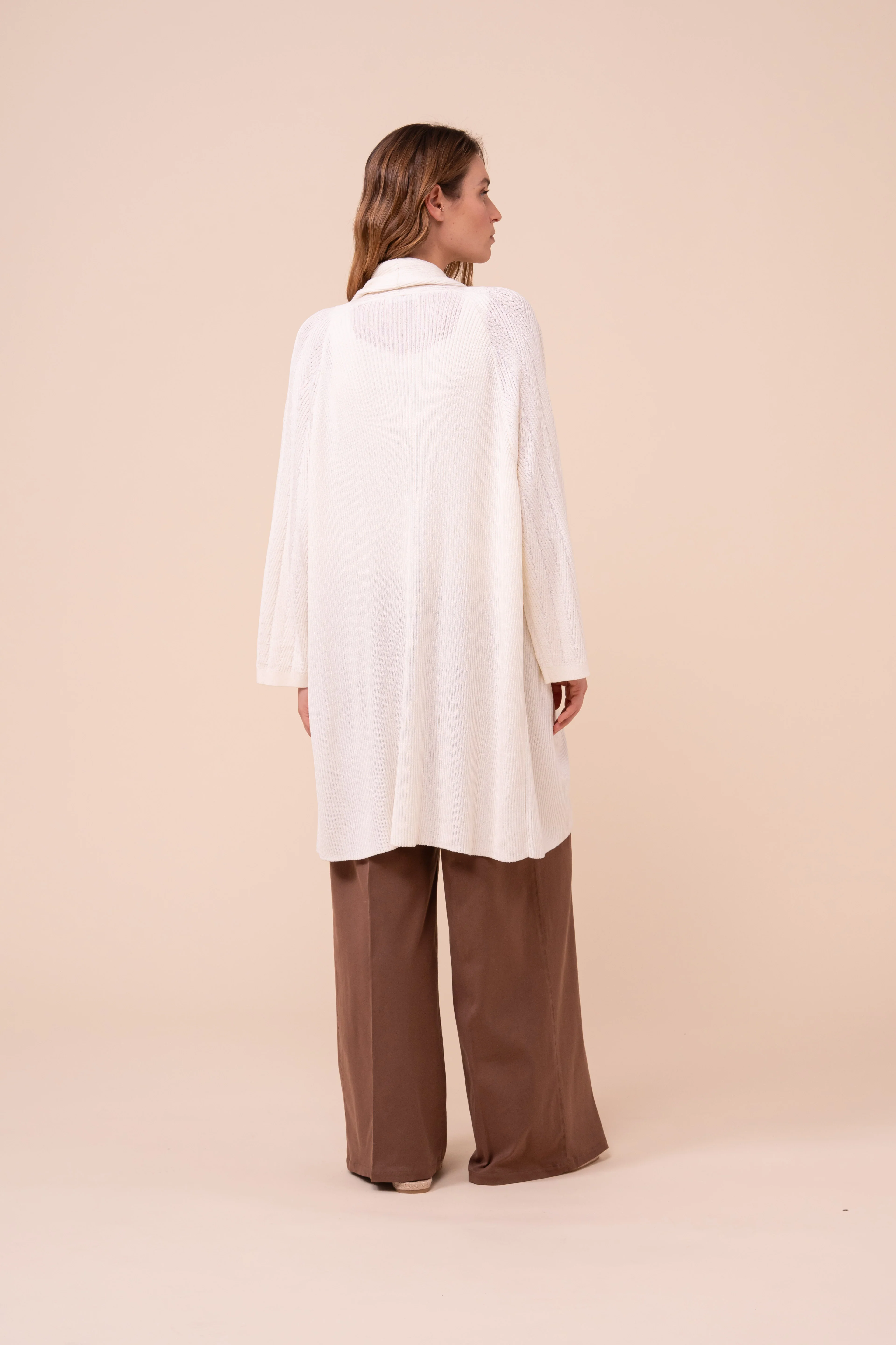 Camille Tile Cotton Blend Shawl-Collar Cardigan - Image 3