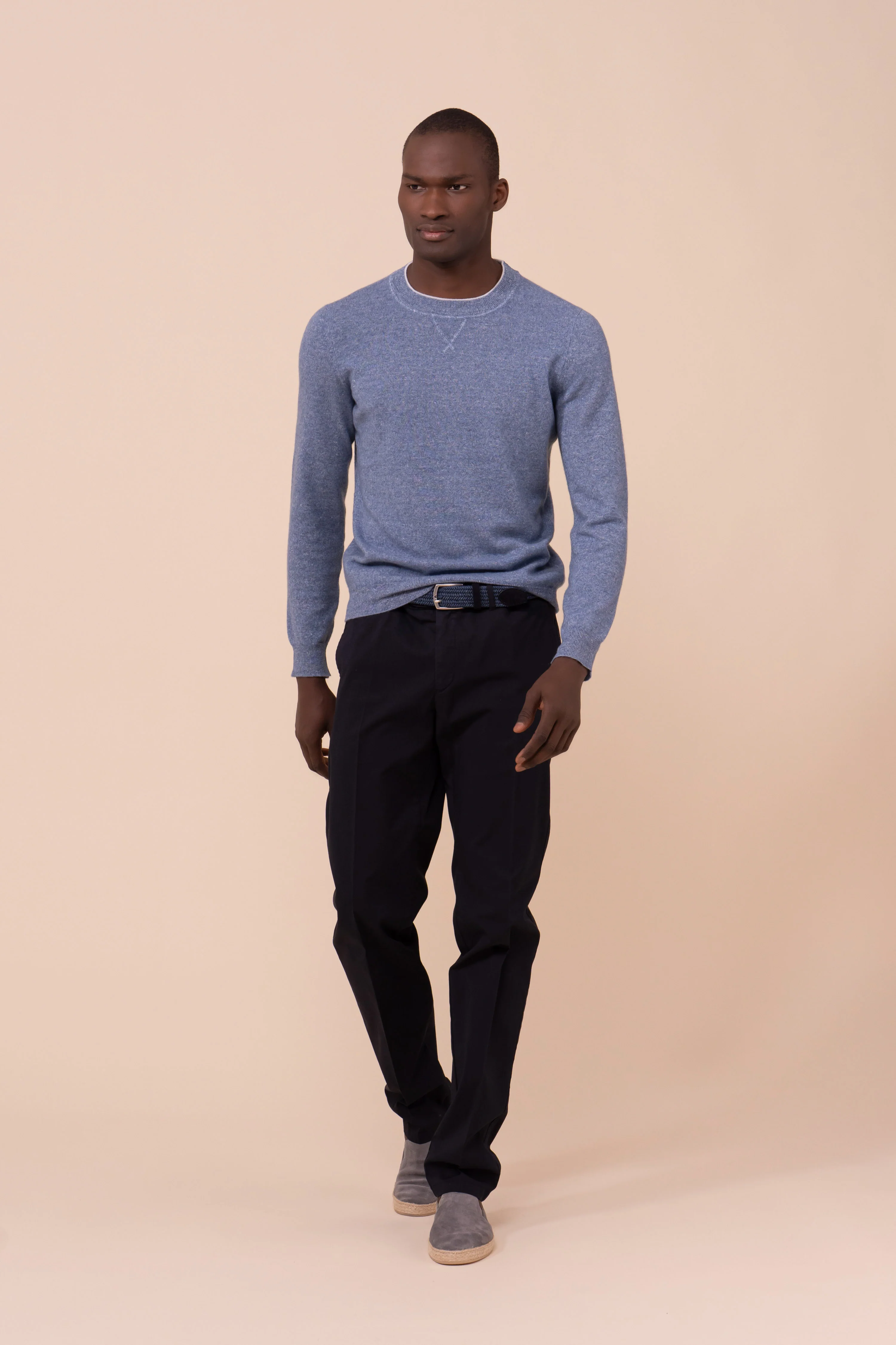 David Cashmere and Linen Sweater - Bicolor - Image 2
