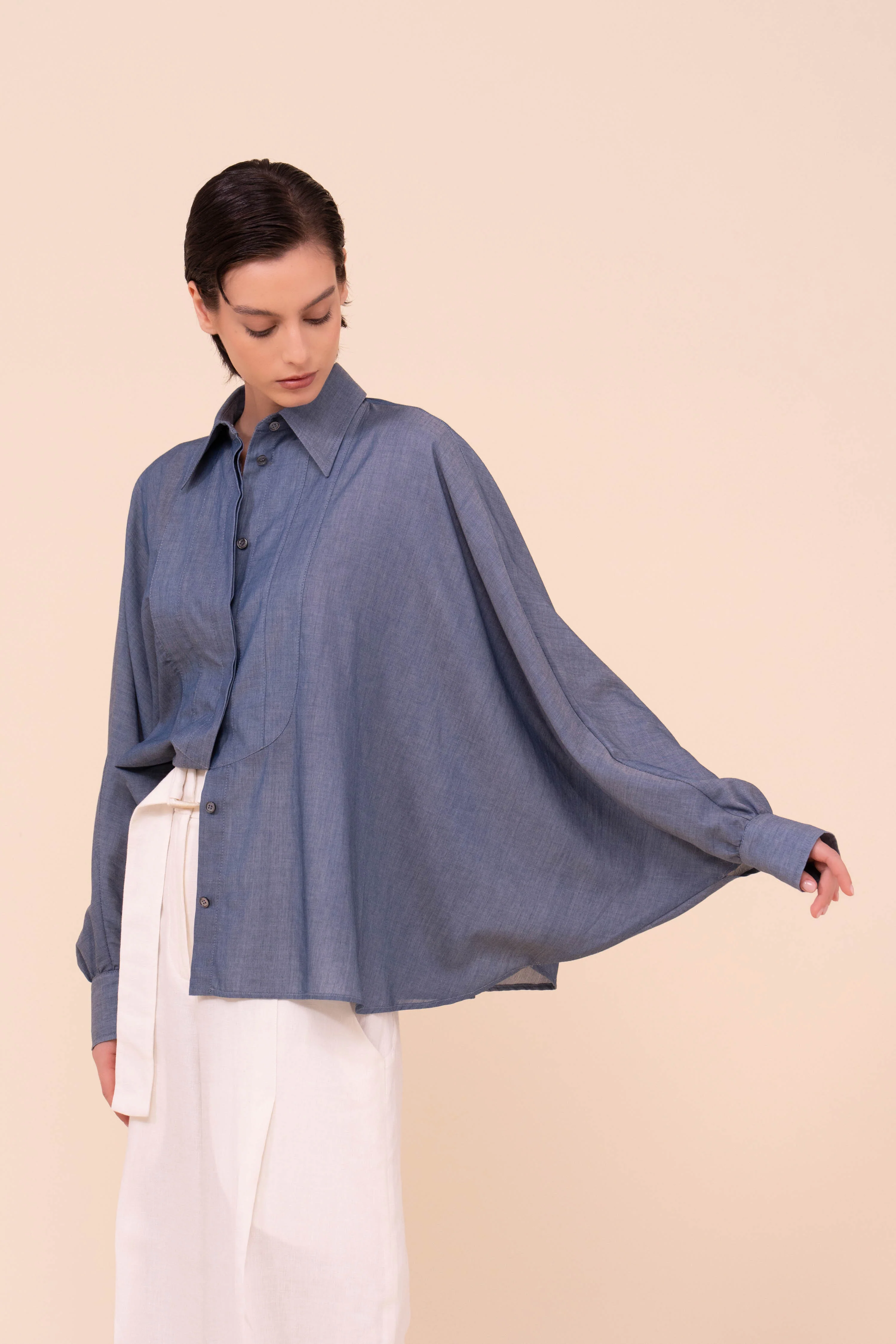 Serra Denim Light Cape Shirt - Image 5