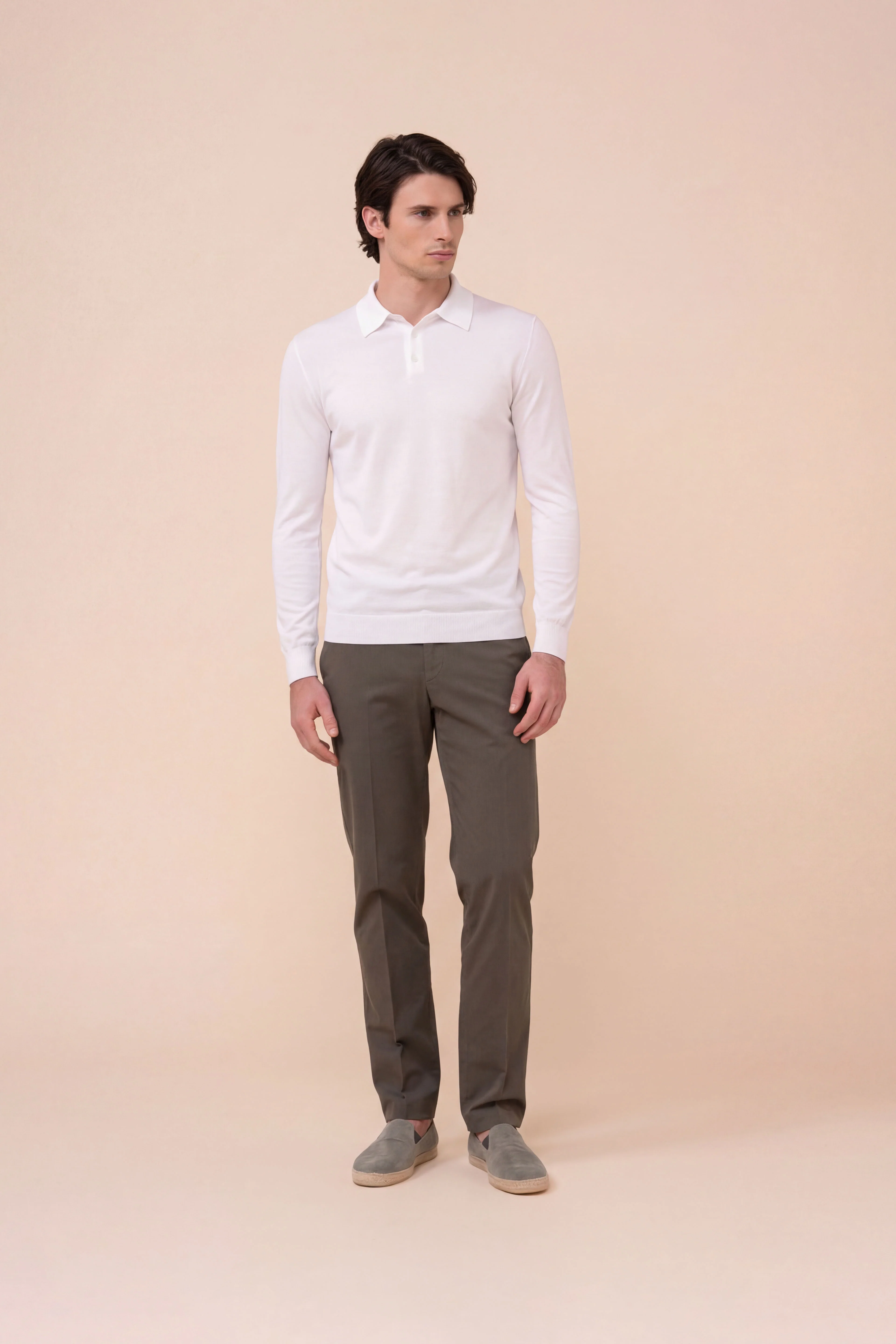 Sportman Giza Organic Cotton Long Sleeve Knit Polo - Image 2