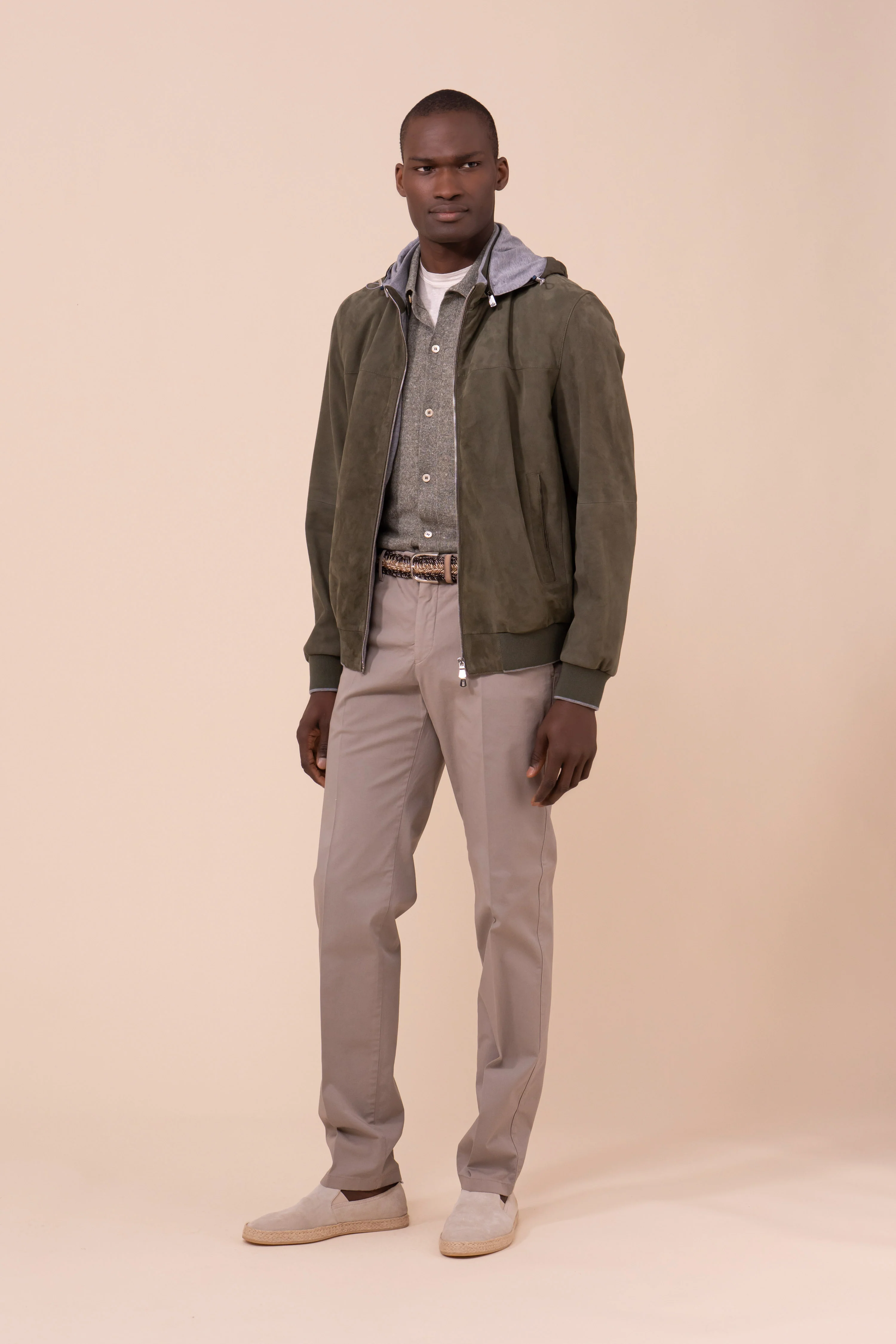 Vienna Suede Hooded Zipped Jacket - Image 2
