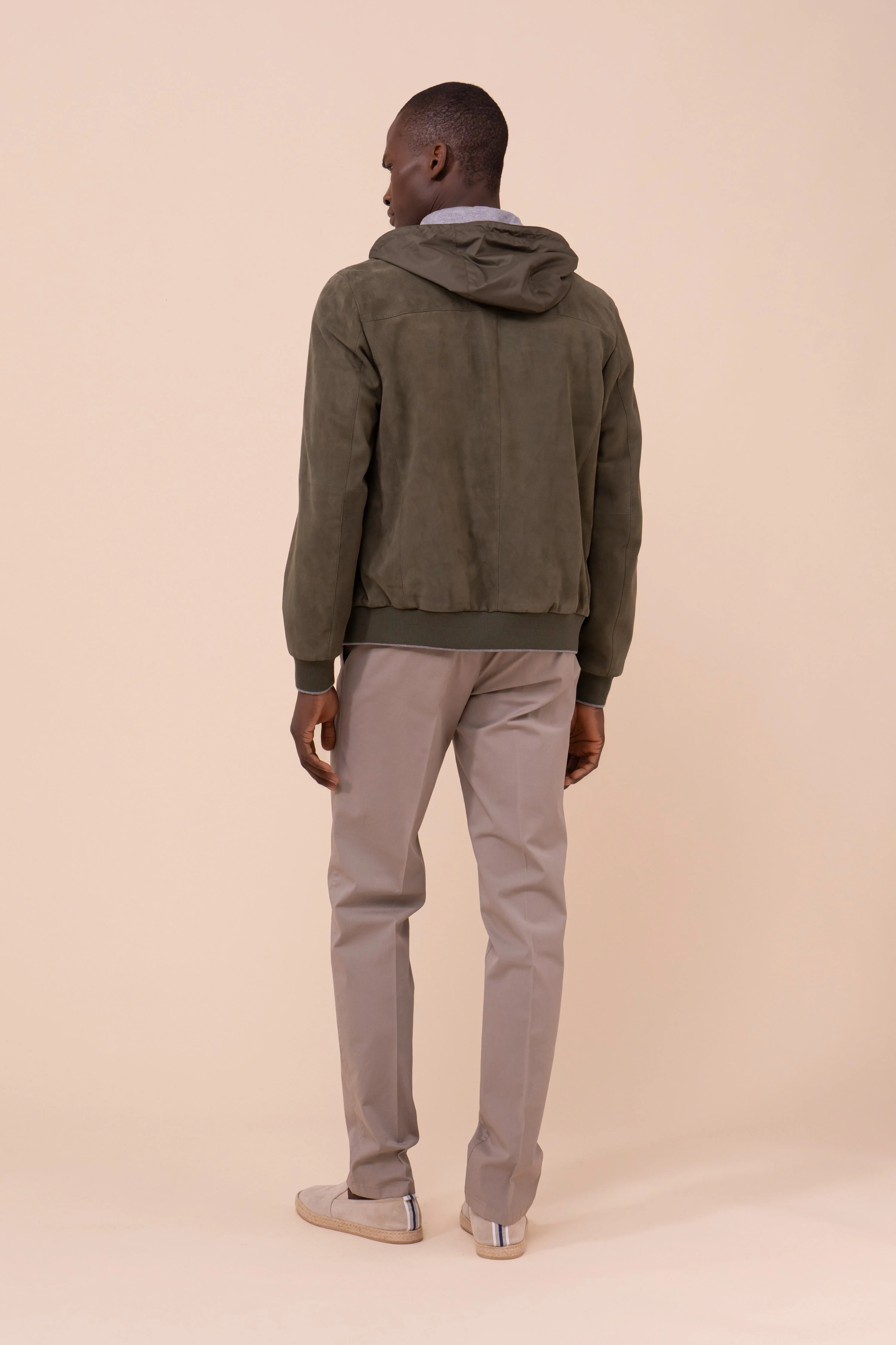 Vienna Suede Hooded Zipped Jacket - Image 3