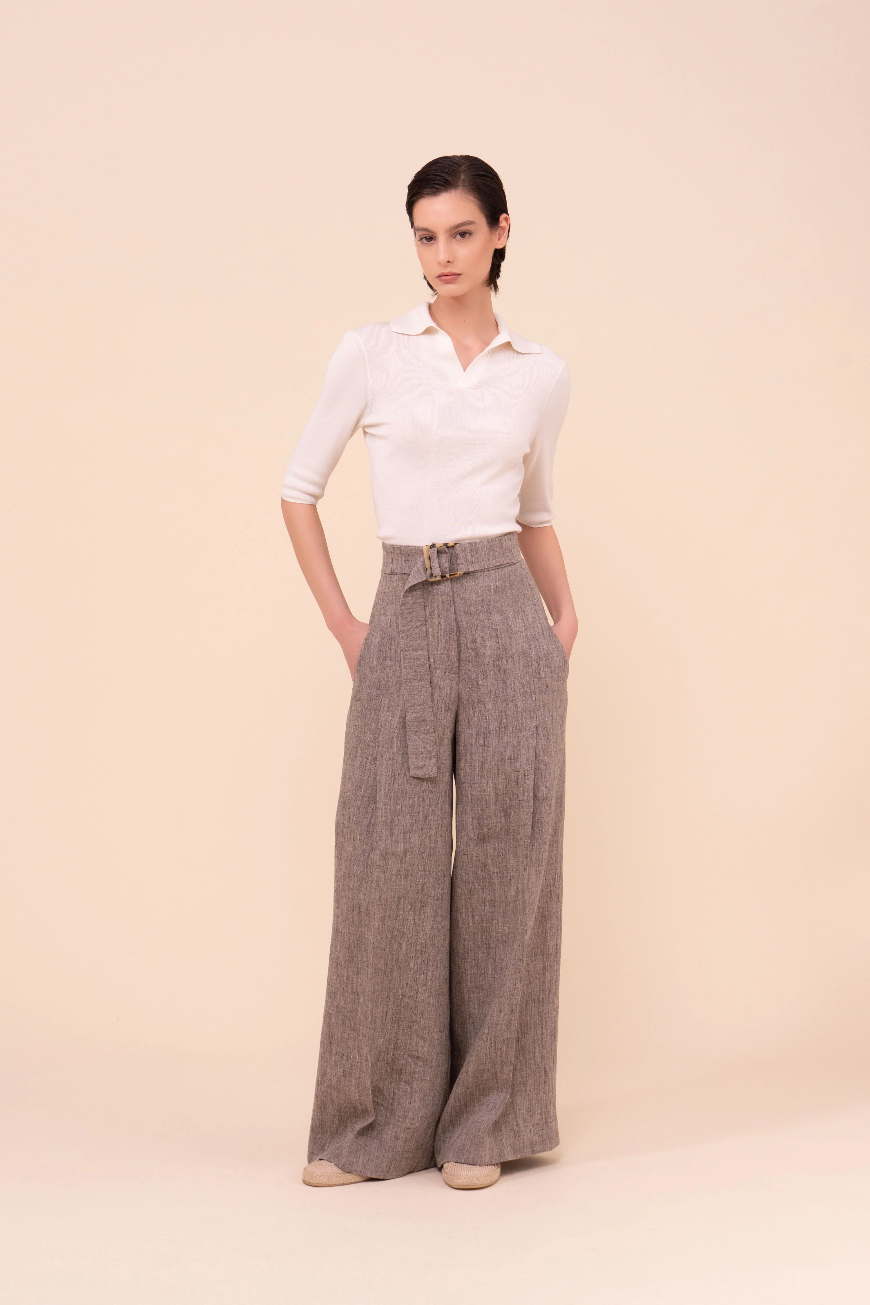 Luca Wide-Leg Linen Pants