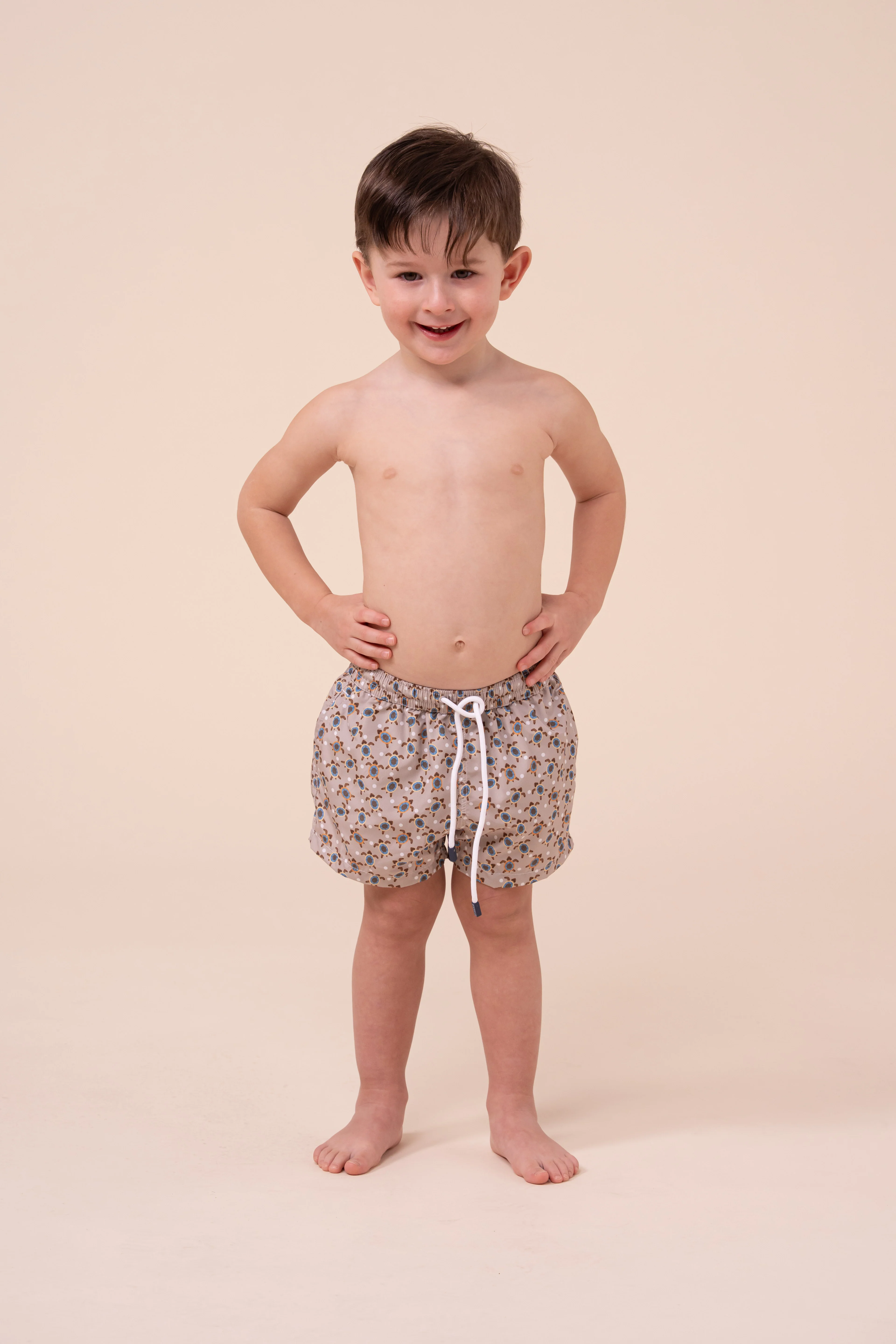 Madeira Kid Swim Trunks - 10-12 years - Sea Turtles Pattern - Image 2