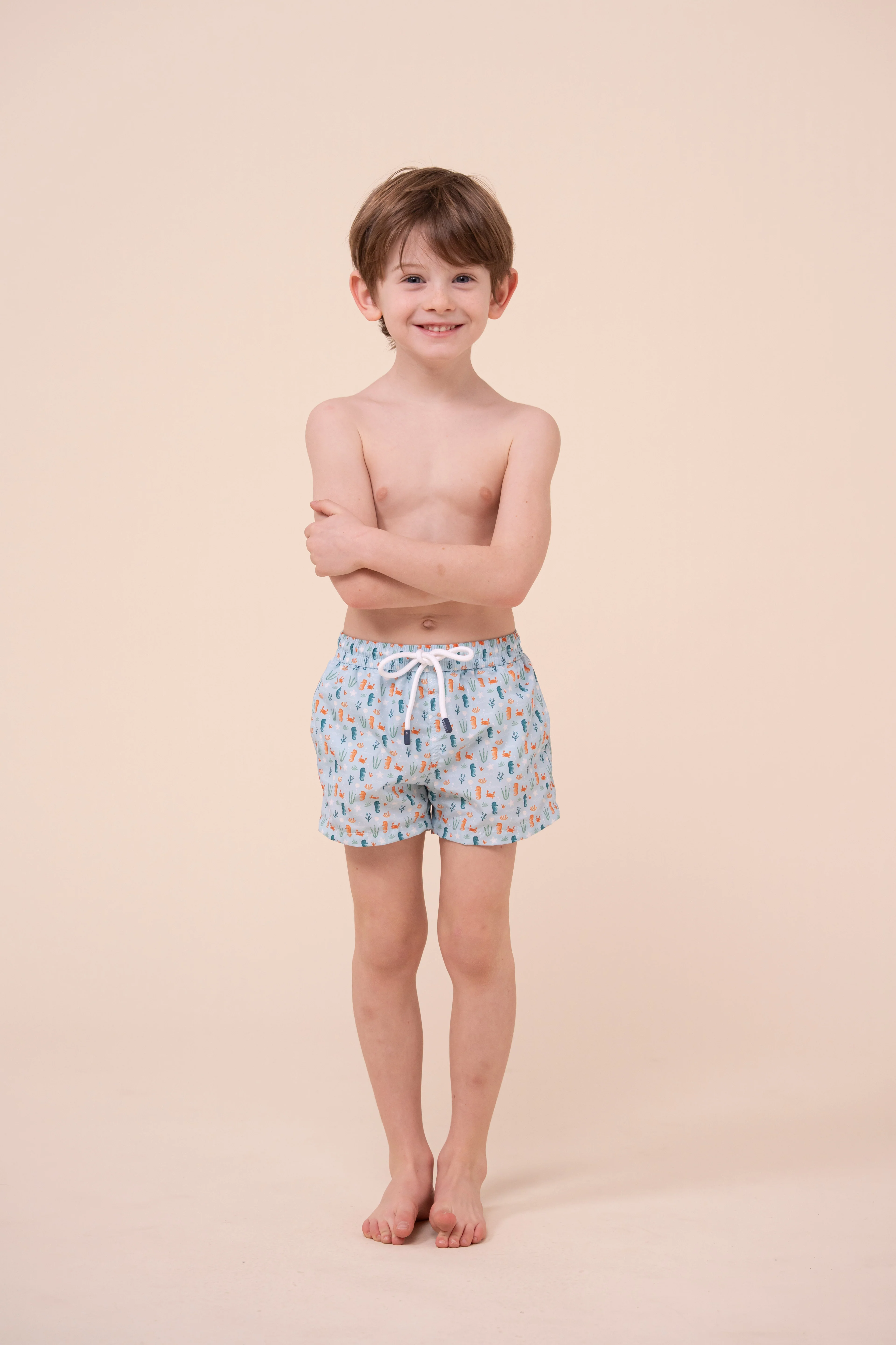 Madeira Kid Swim Trunks - 2-4 years - Seahorse Pattern - Image 2
