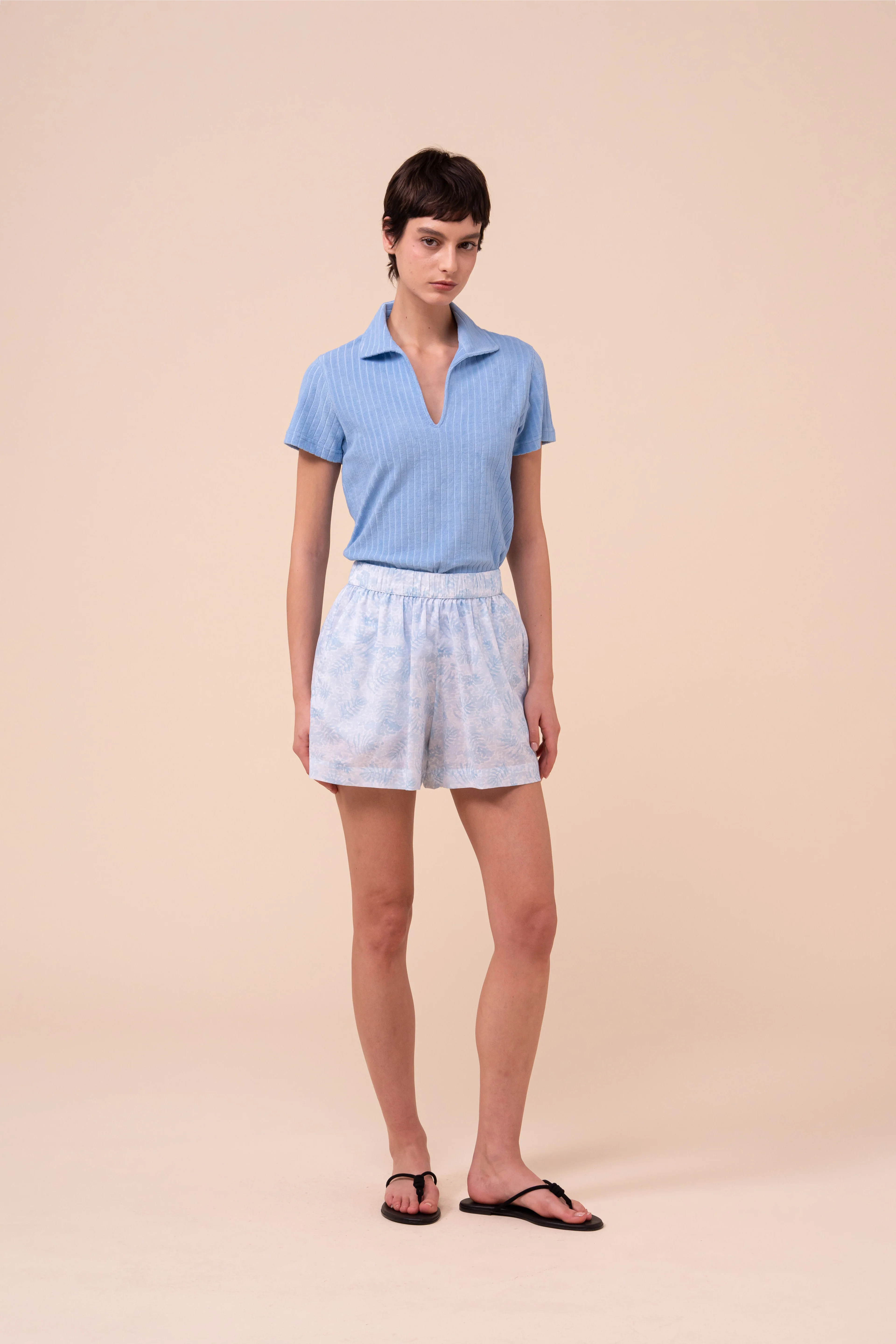 Maratea Printed Cotton Voile Shorts - Savannah Pattern