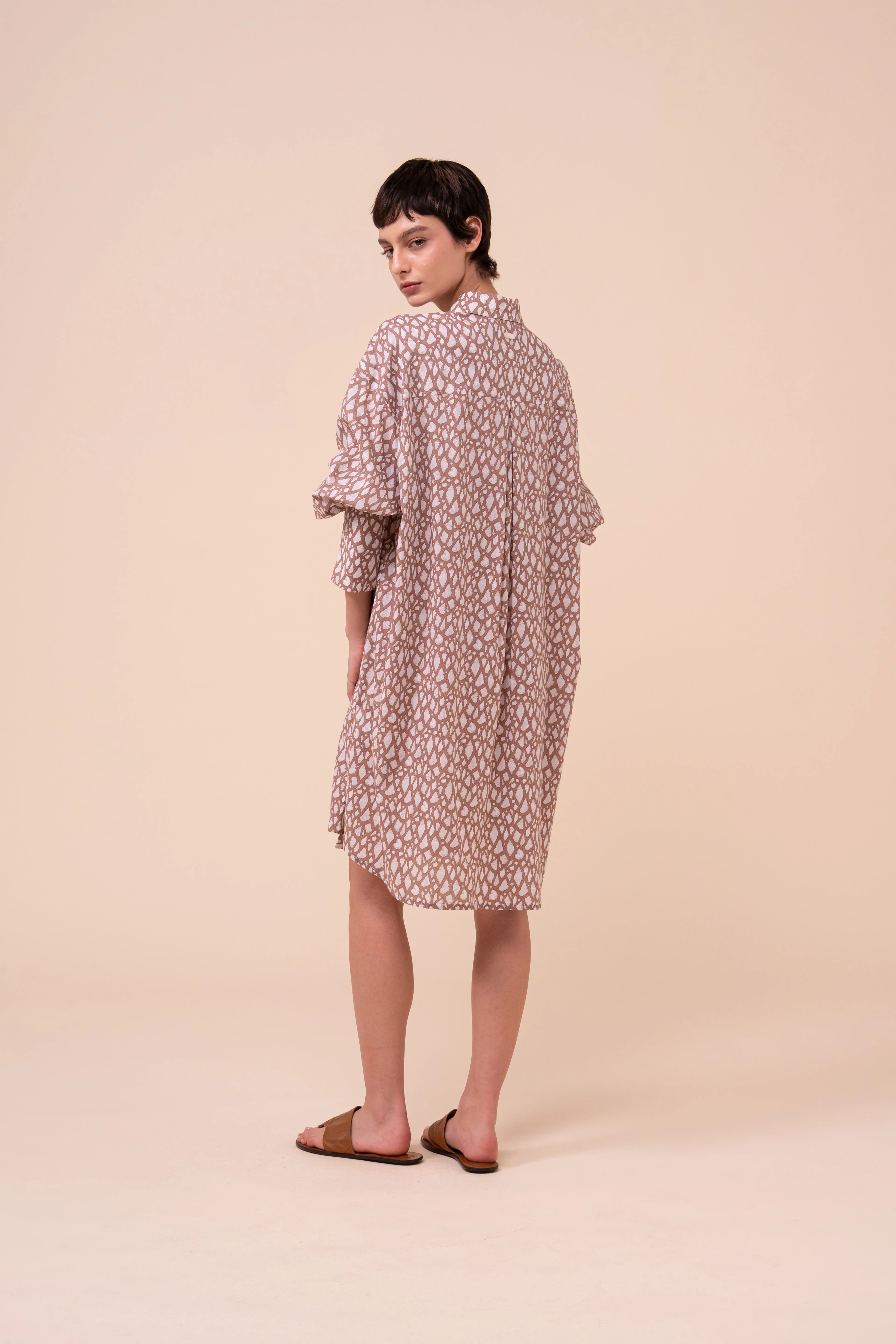 New Ade Printed Cotton Voile Overshirt - Shells Pattern - Image 3