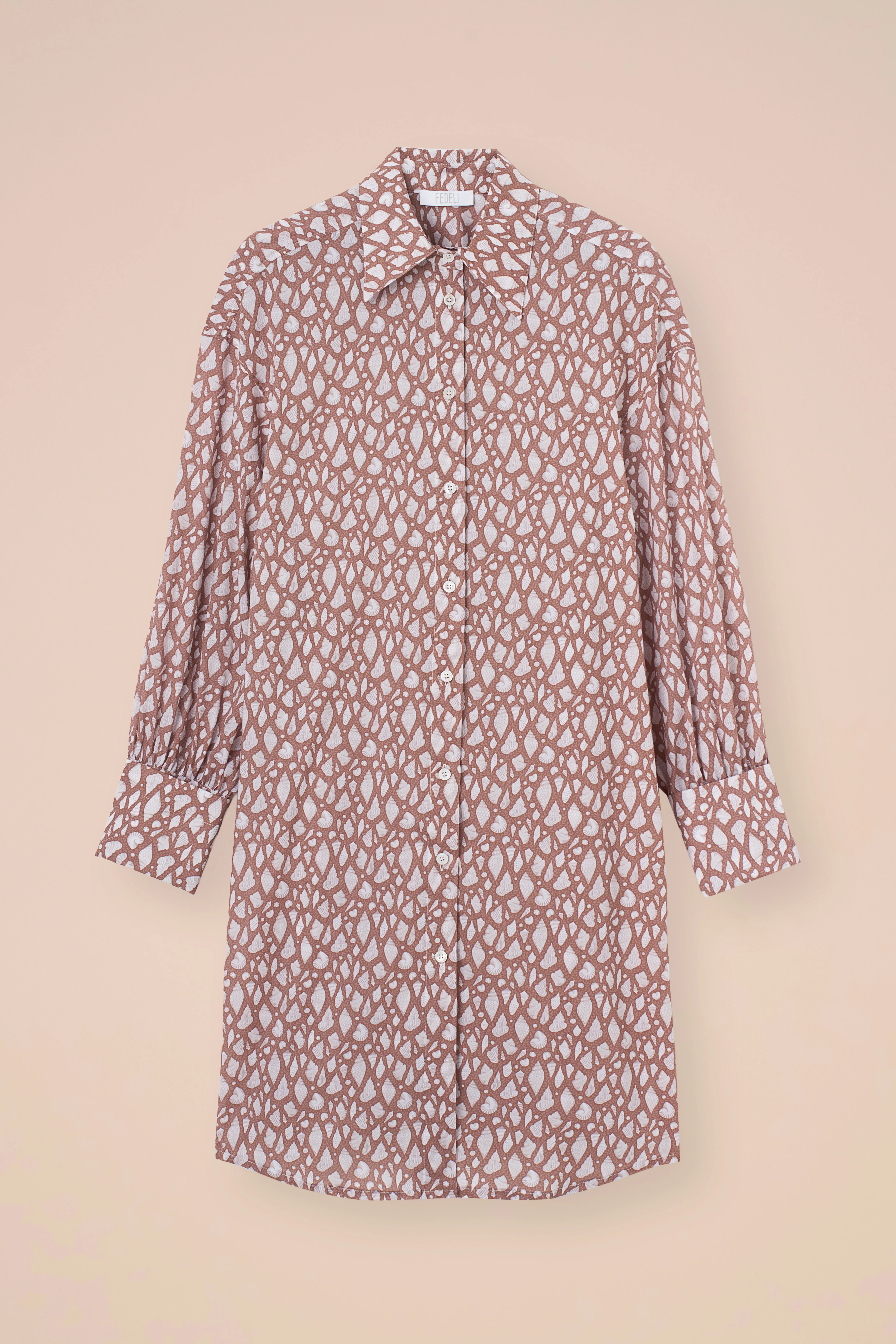 New Ade Printed Cotton Voile Overshirt - Shells Pattern - Image 5