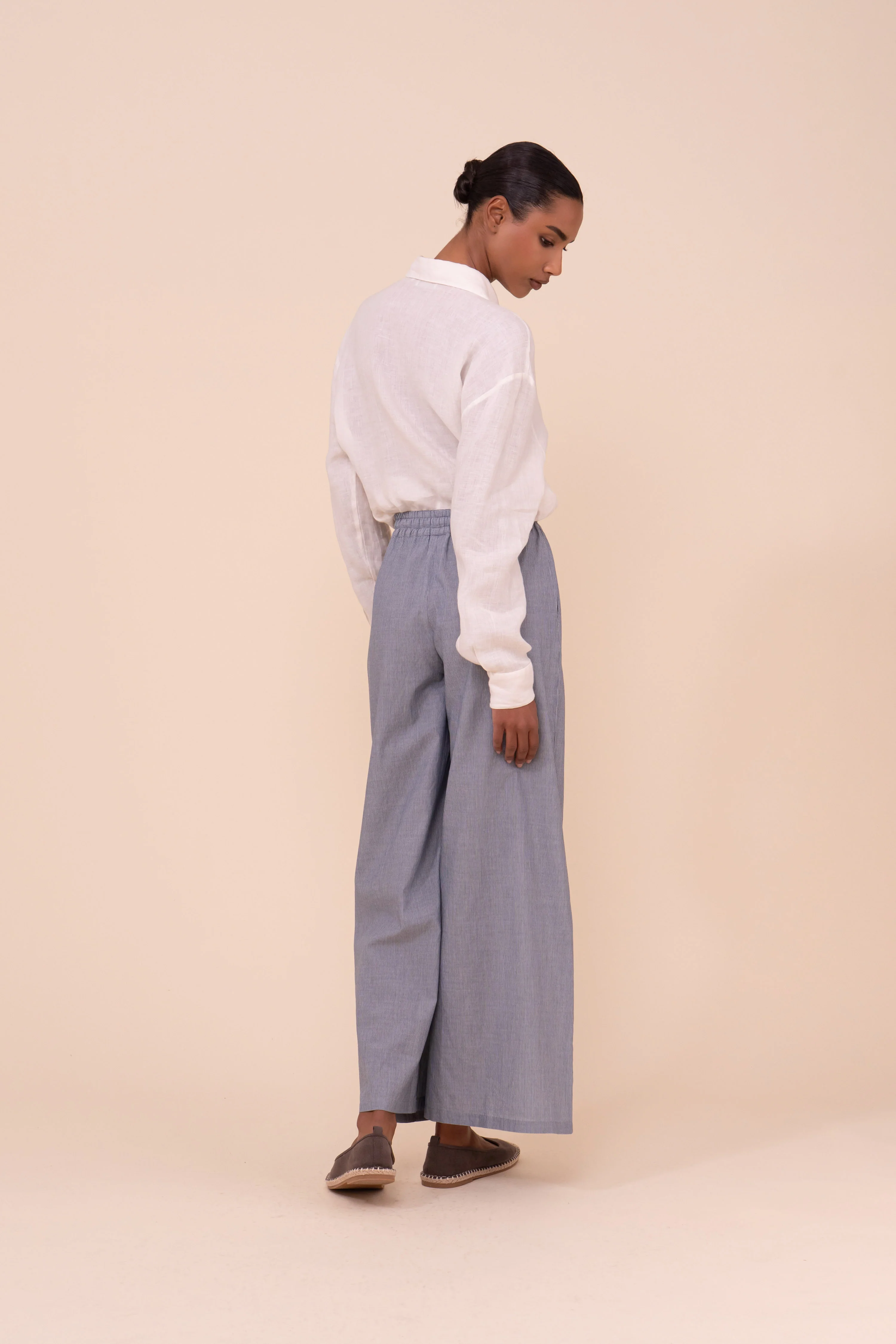 New Diana Striped Cotton Voile Pants - Image 3