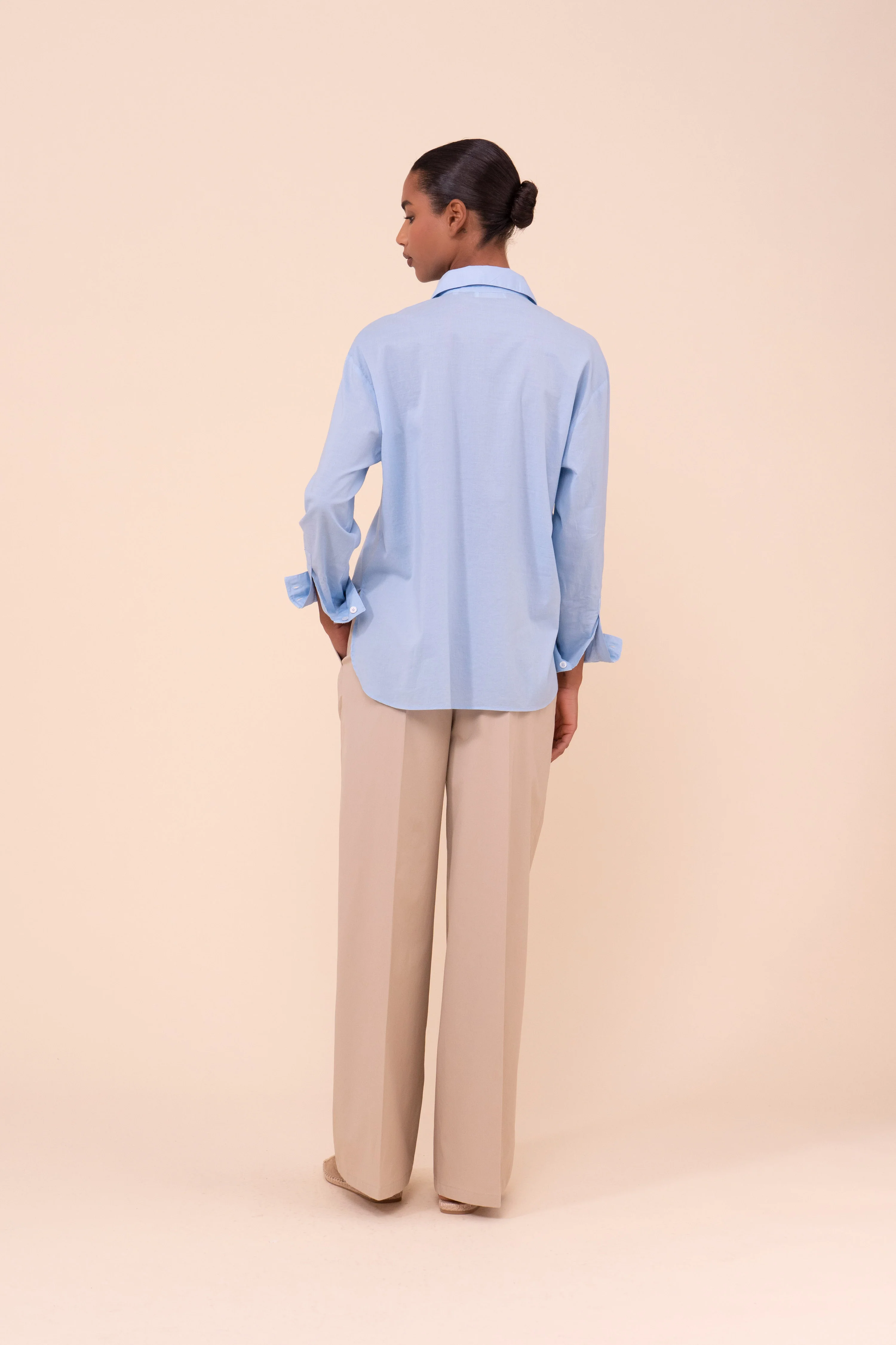 New Diana Cotton Poplin Wide-Leg Pants - Image 2