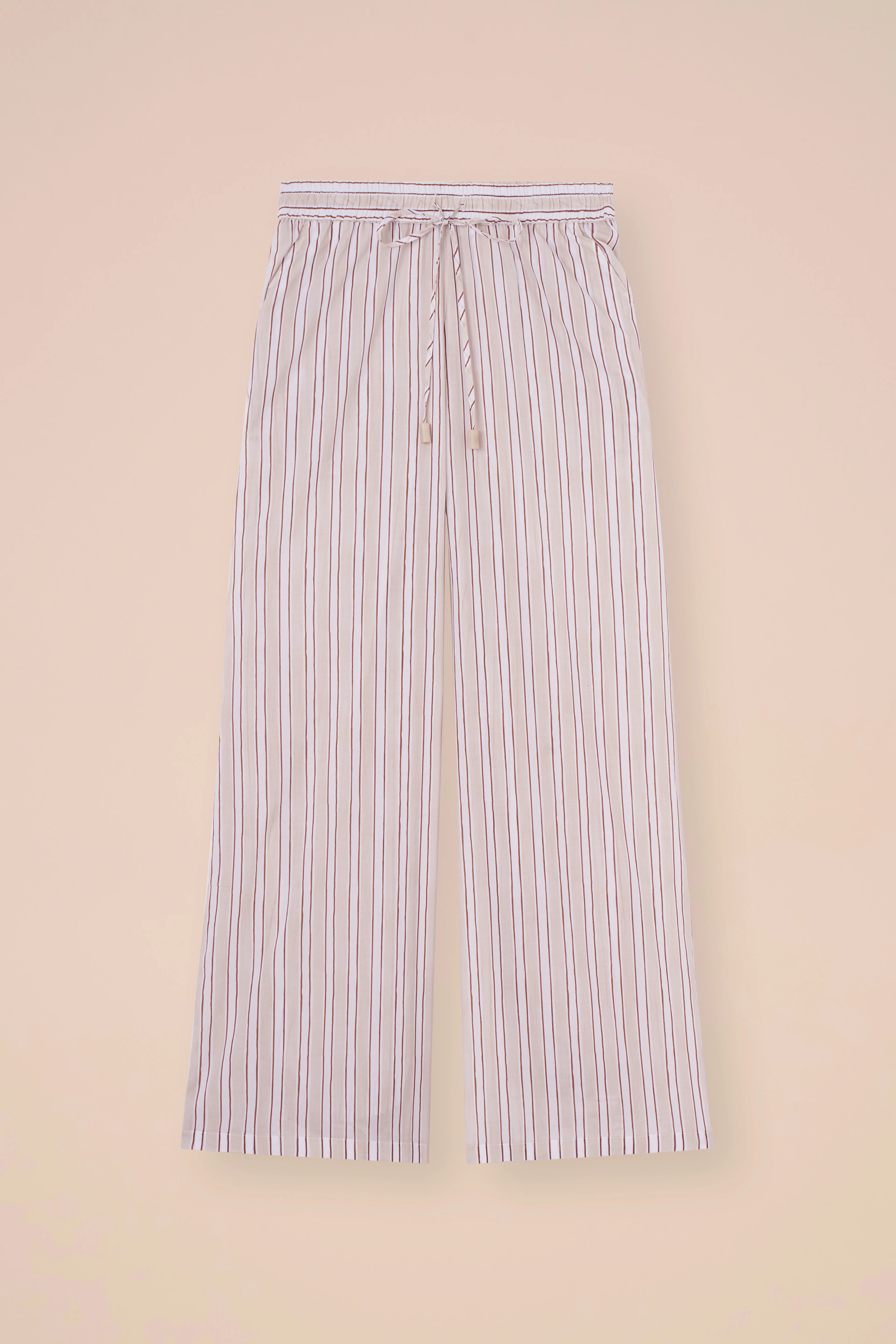 New Diana Printed Cotton Voile Wide-Leg Pants - Striped Pattern - Image 5