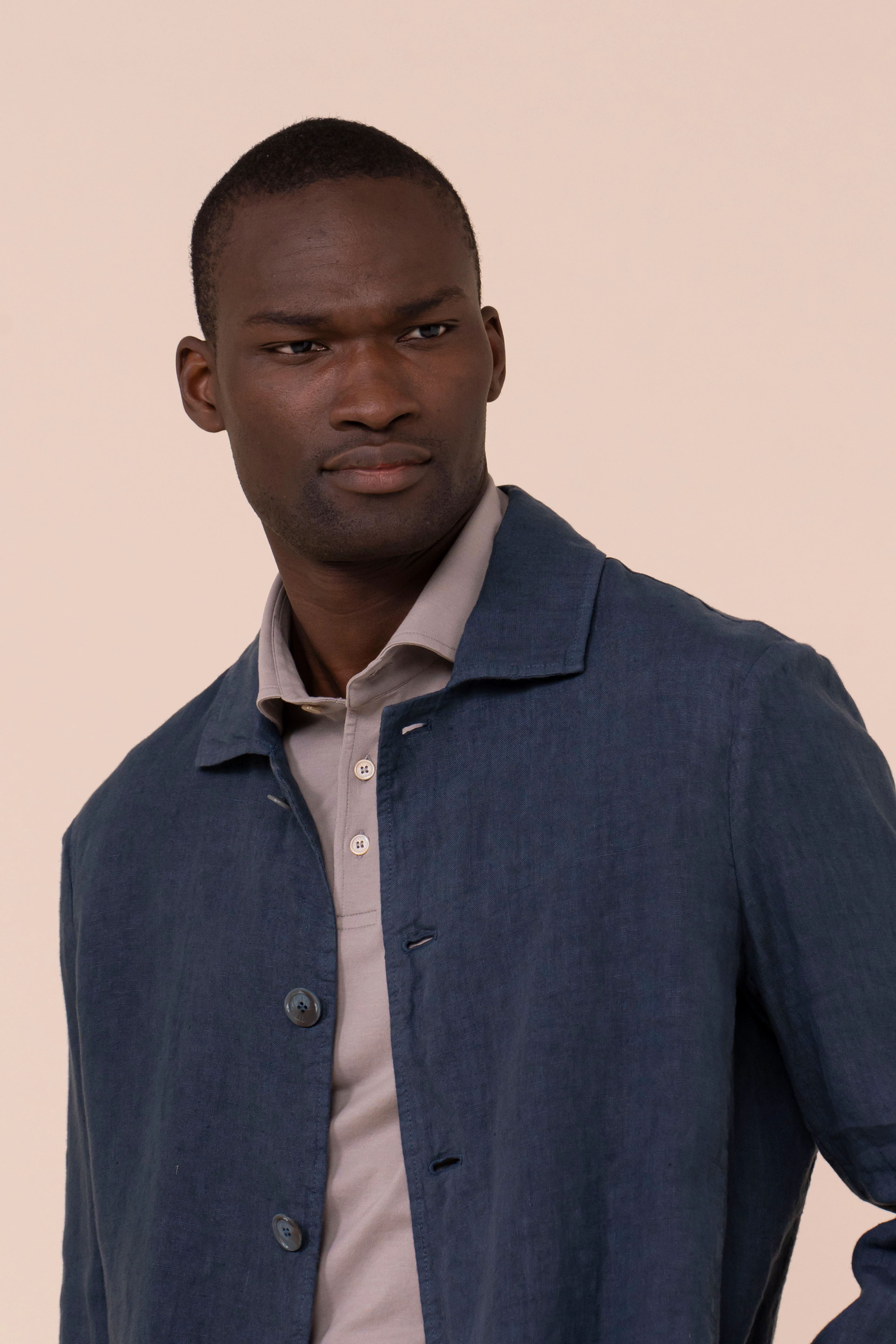 Oxford Linen Shirt Jacket - Image 4
