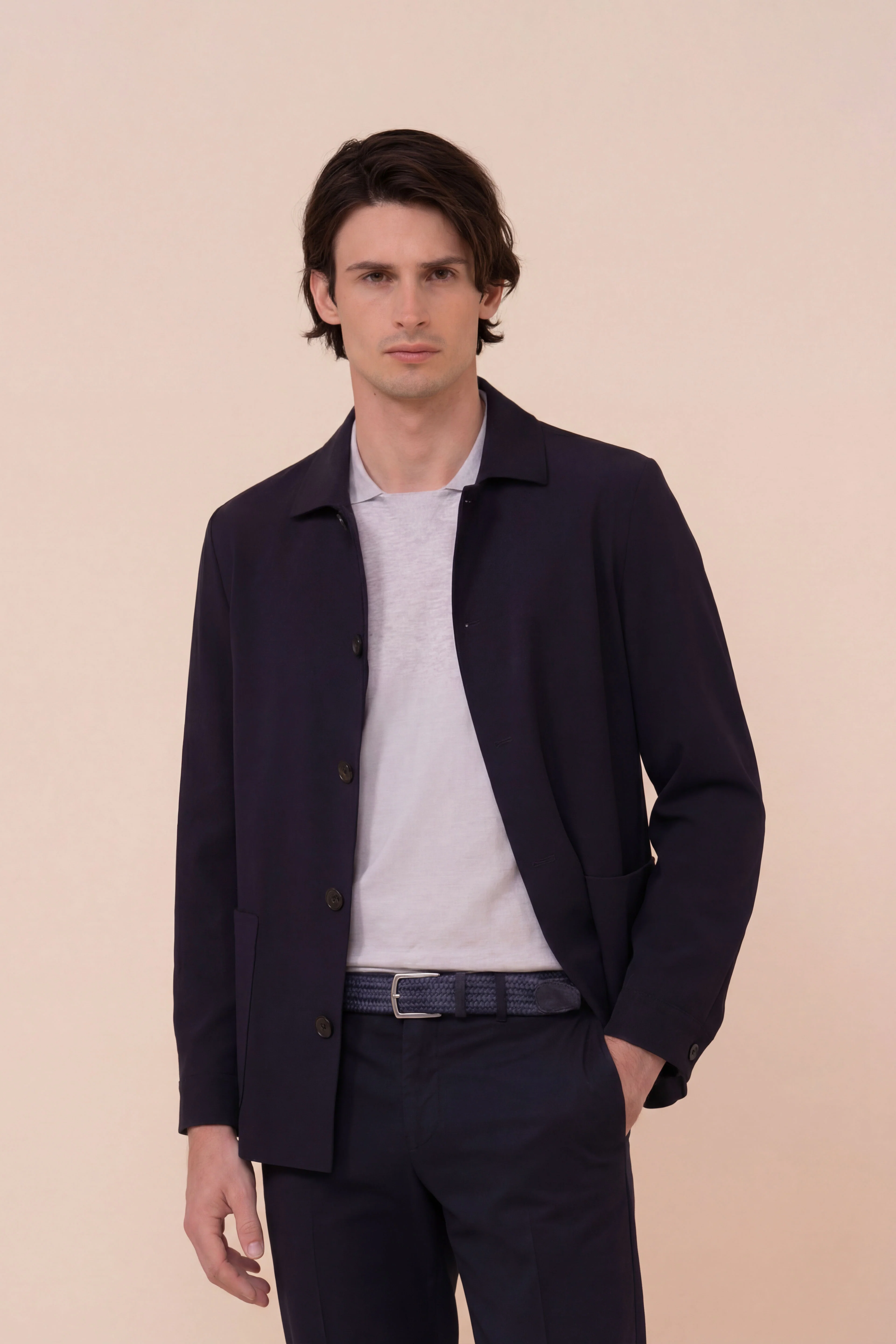 Oxford Nylon Flex Shirt Jacket