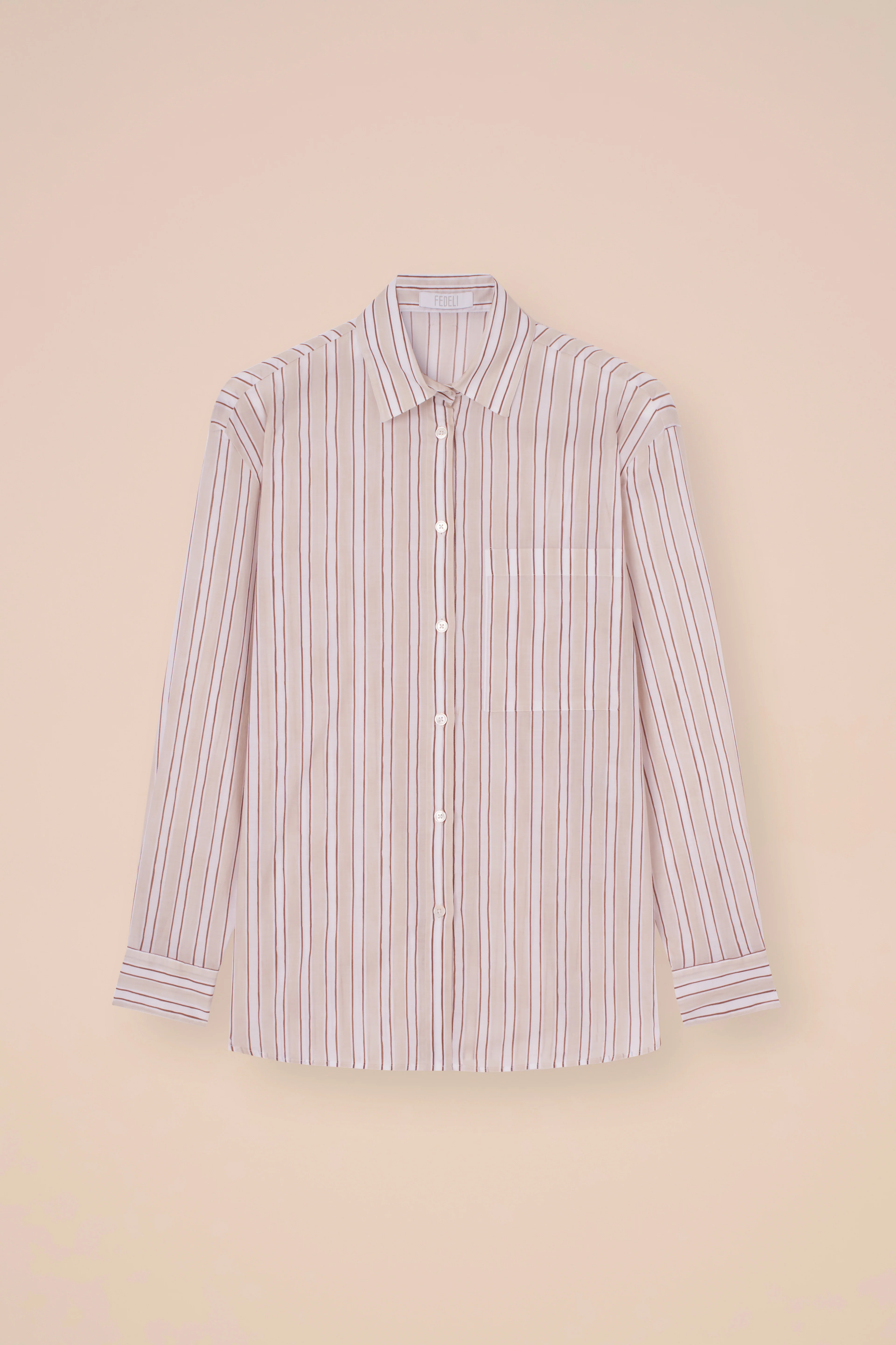 Palmaria Printed Cotton Voile Shirt - Striped Pattern - Image 5