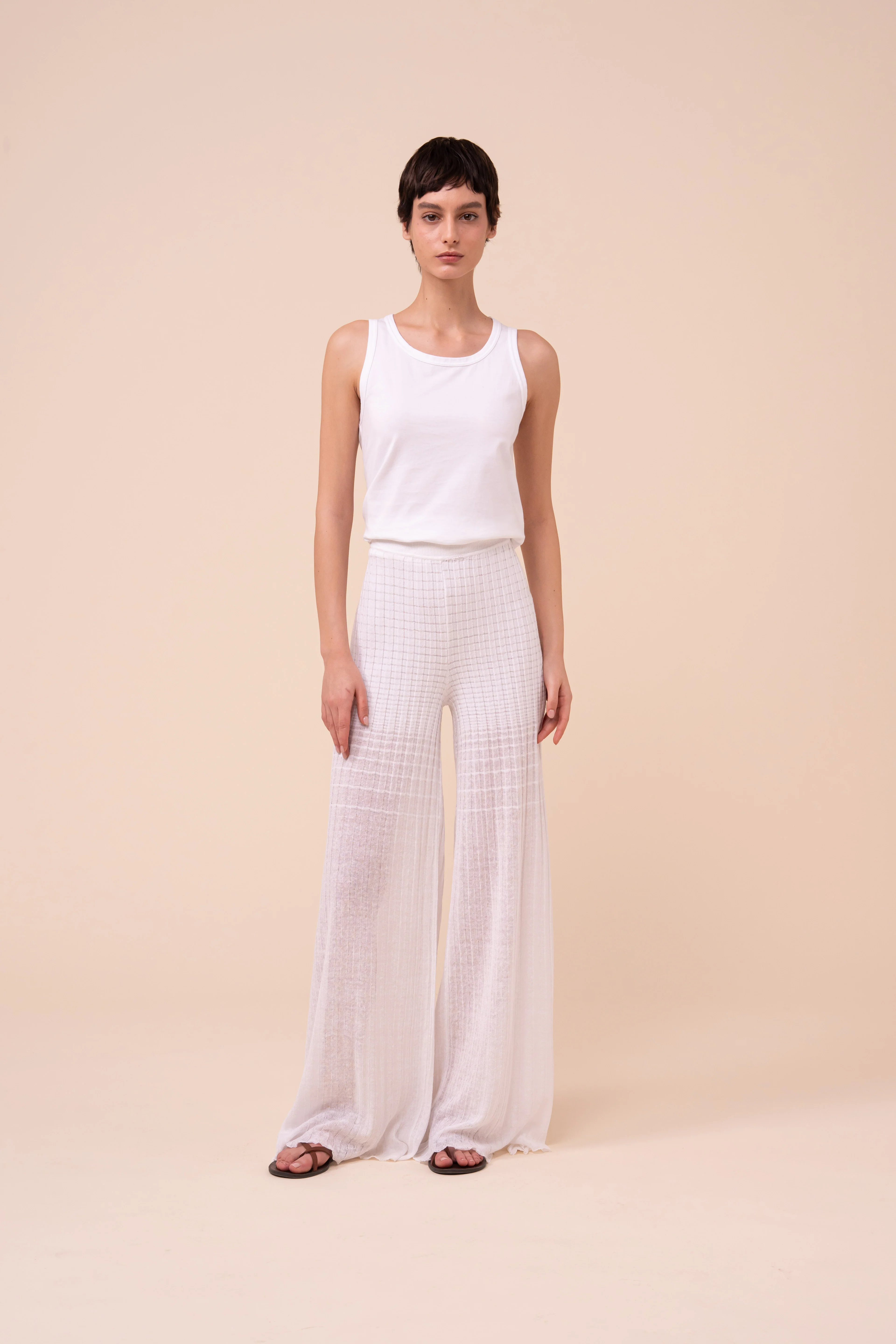 Renoir Cairo Ribbed Palazzo Pants