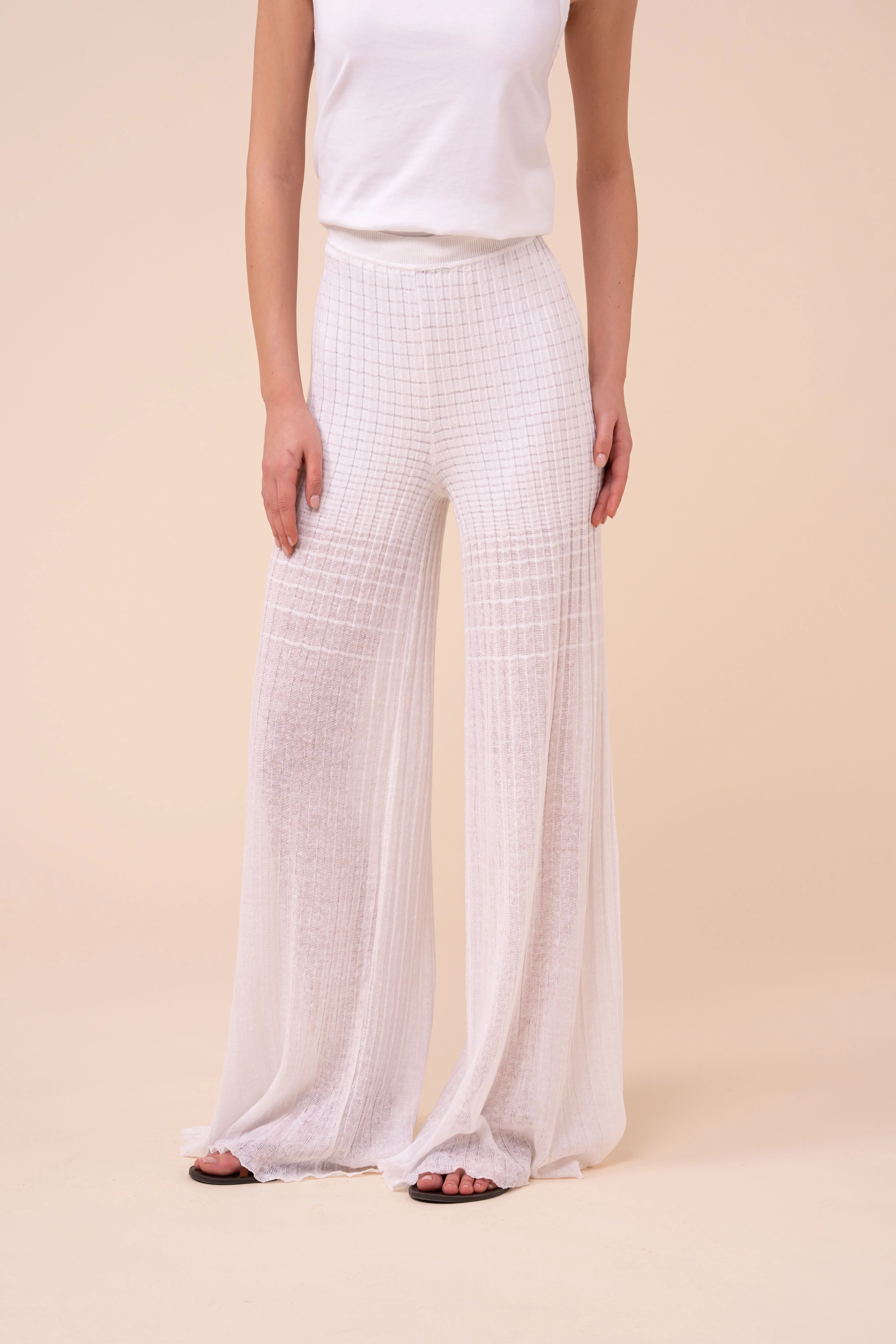 Renoir Cairo Ribbed Palazzo Pants - Image 2