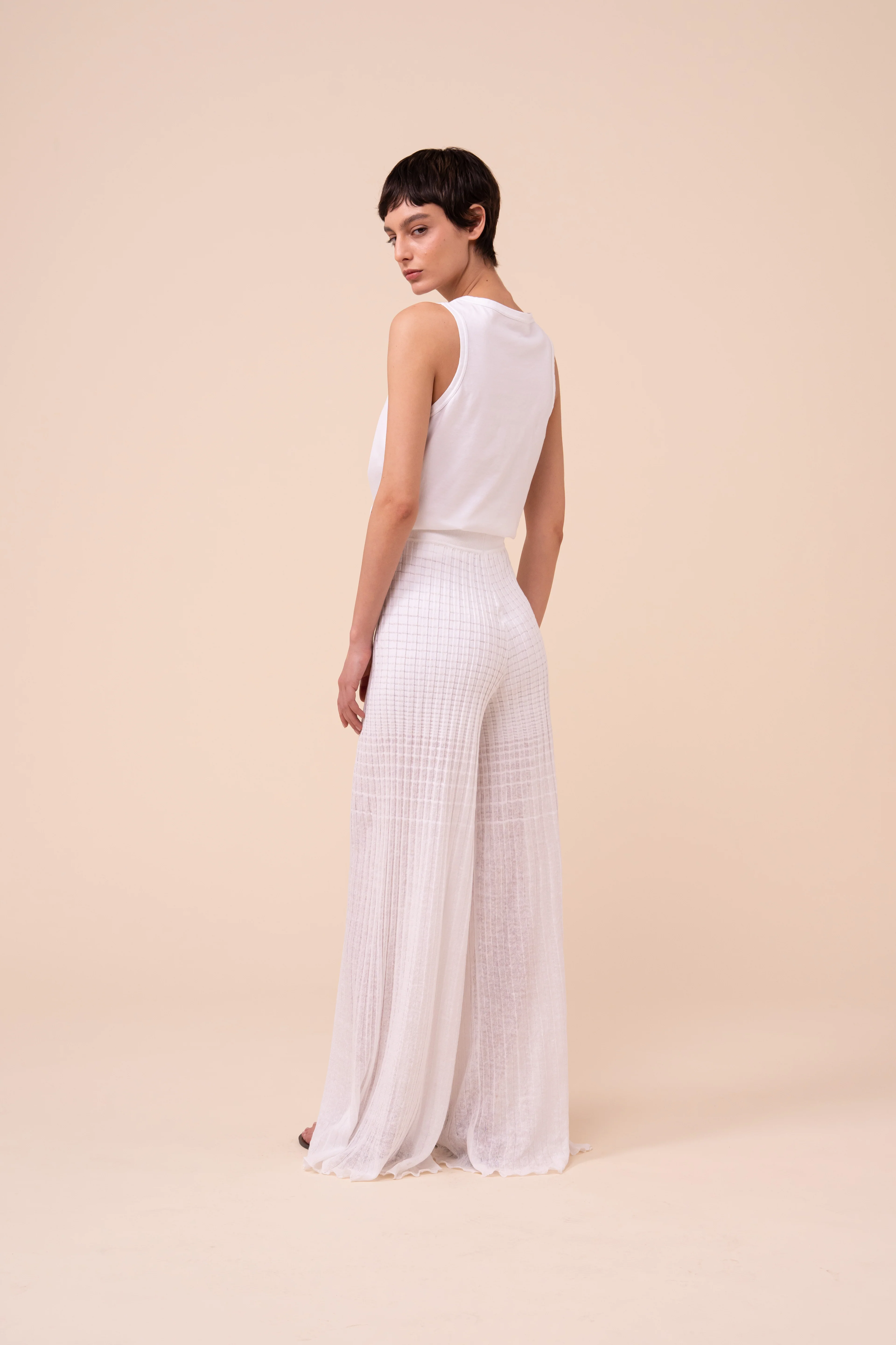 Renoir Cairo Ribbed Palazzo Pants - Image 3