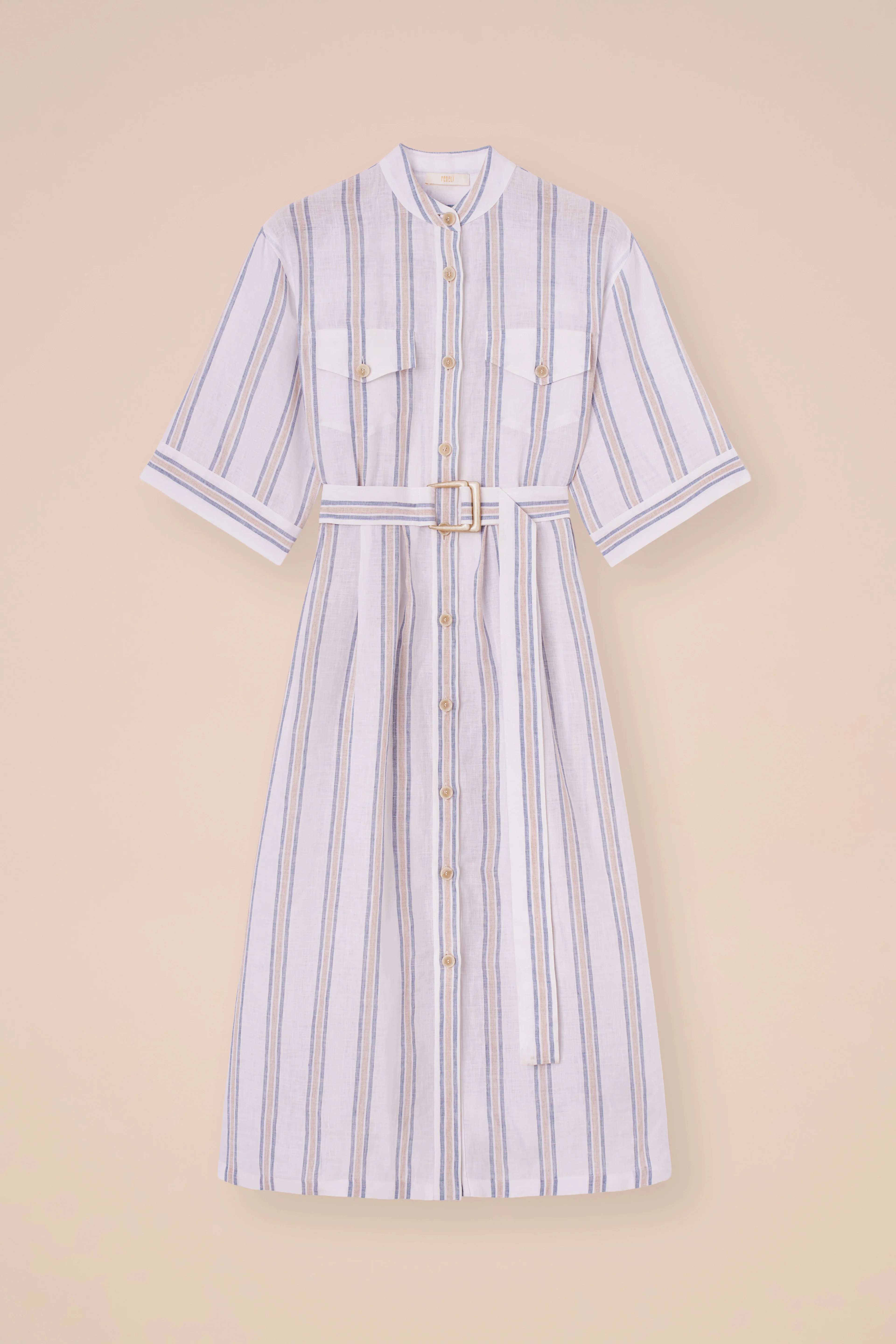 Rossi Miami Linen Striped Front-Open Striped - Image 5