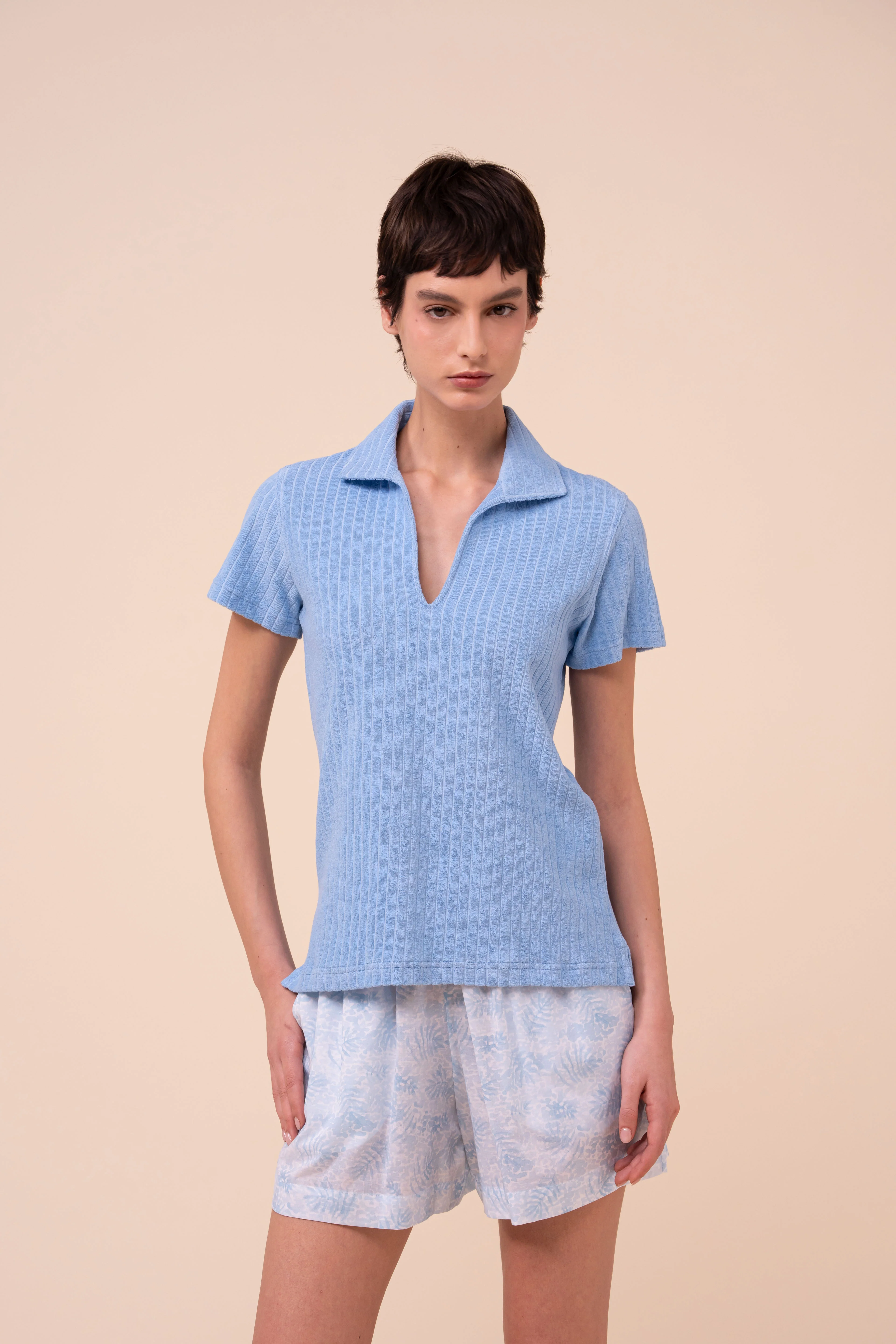 Rossini Terry Cotton Ribbed Polo