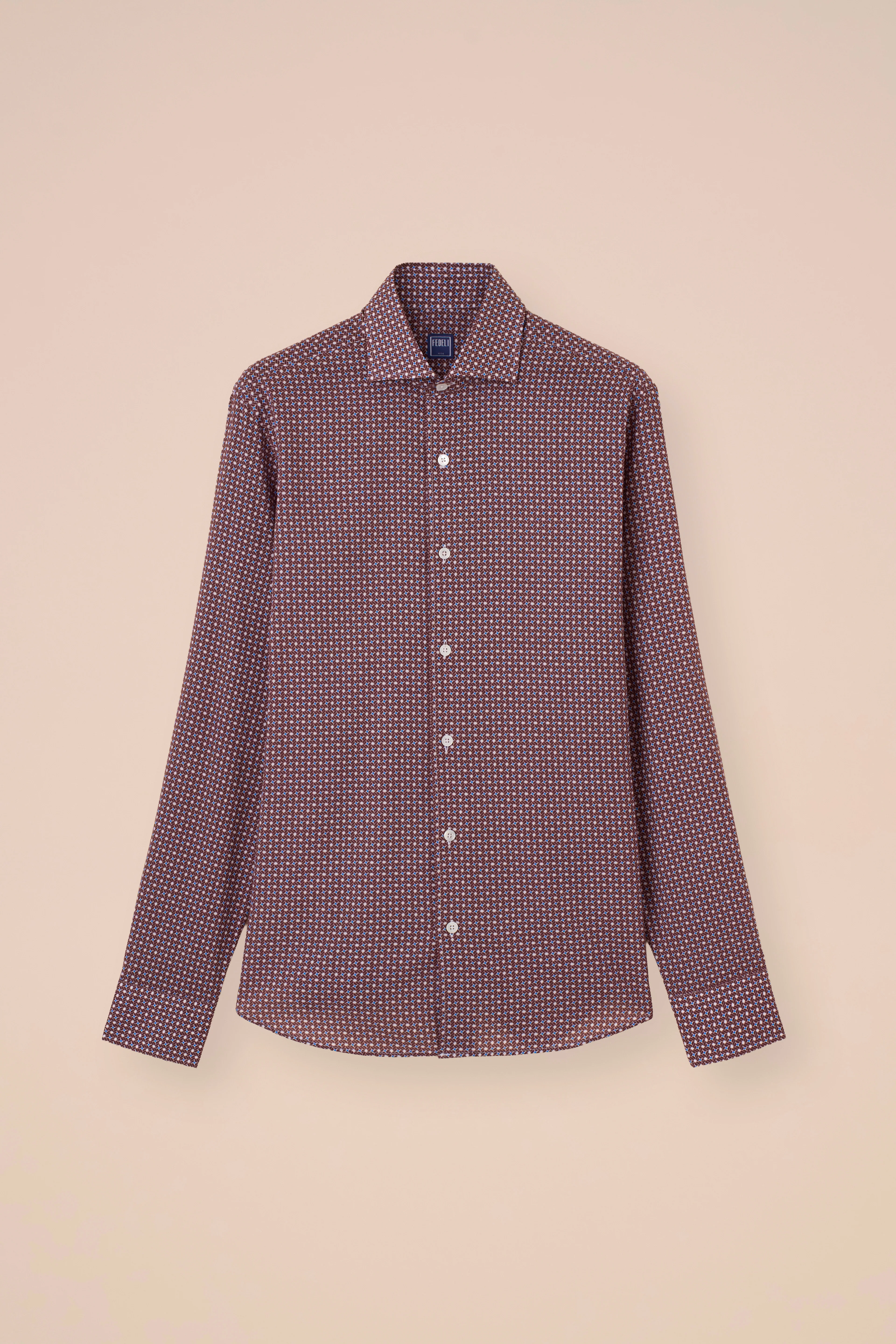 Sean Cotton Voile Printed Shirt - Geometric Pattern - Image 5