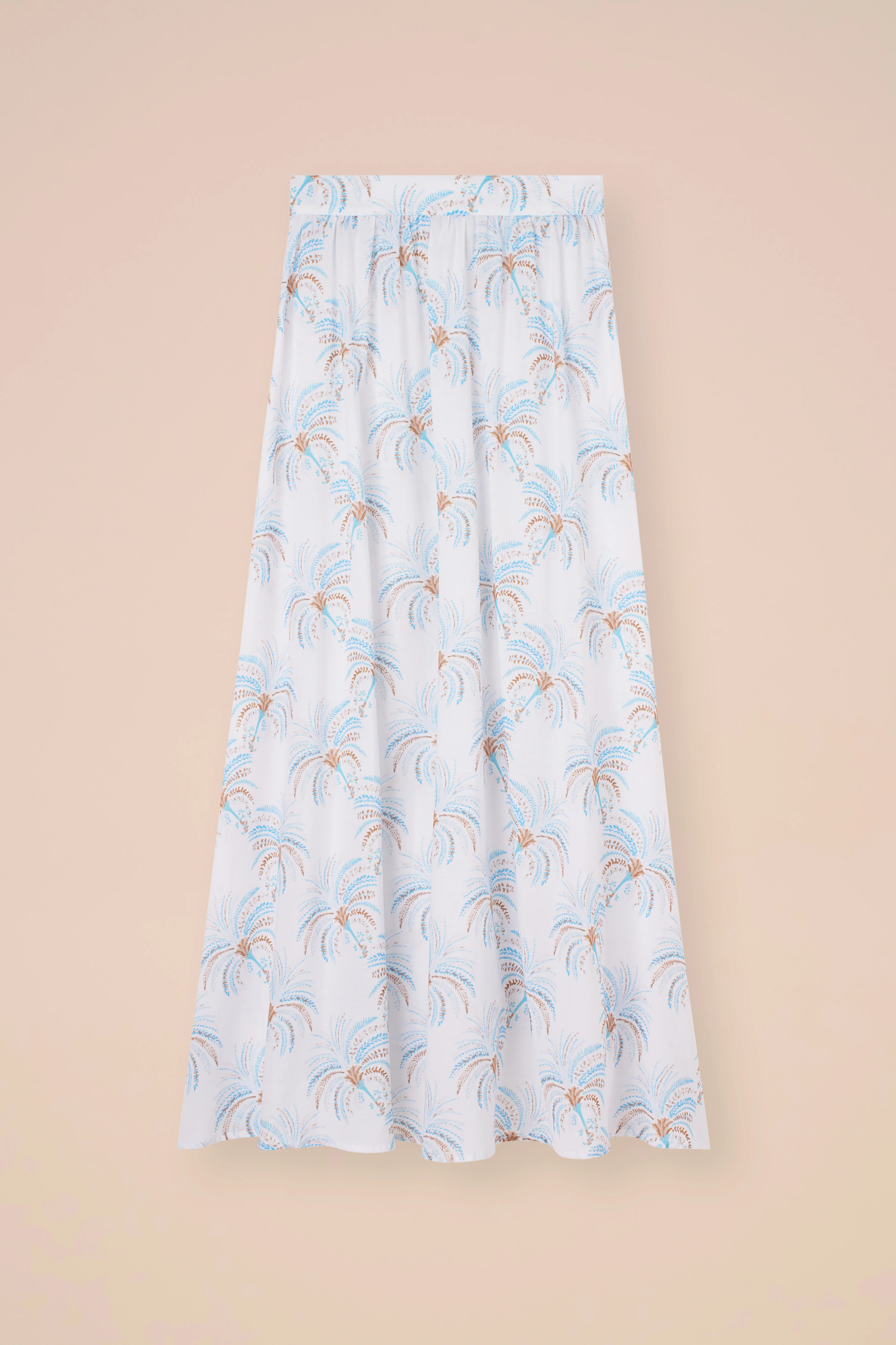 Ustica Printed Cotton Voile Skirt - Palms Pattern - Image 5