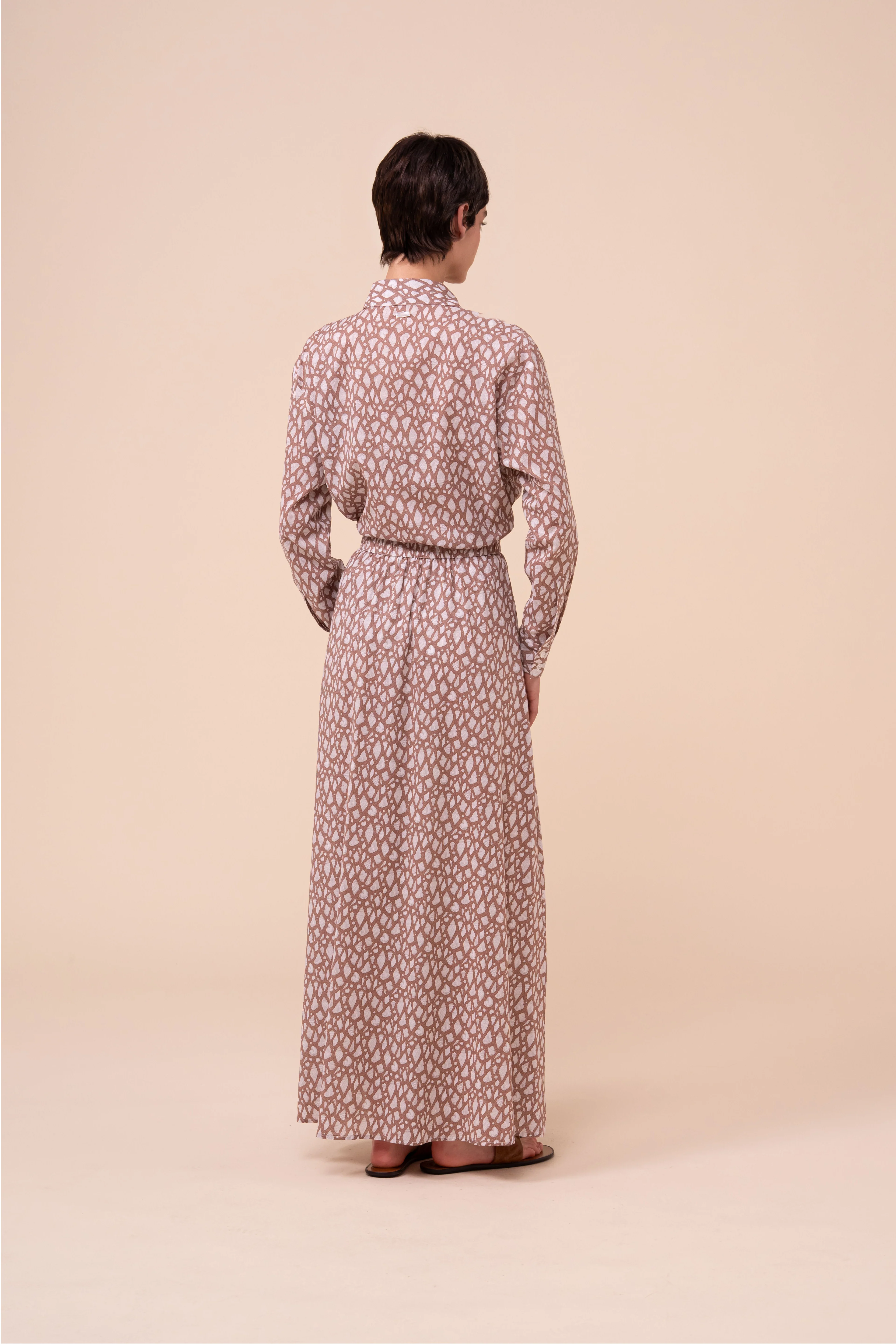 Ustica Printed Cotton Voile Skirt - Shells Pattern - Image 3
