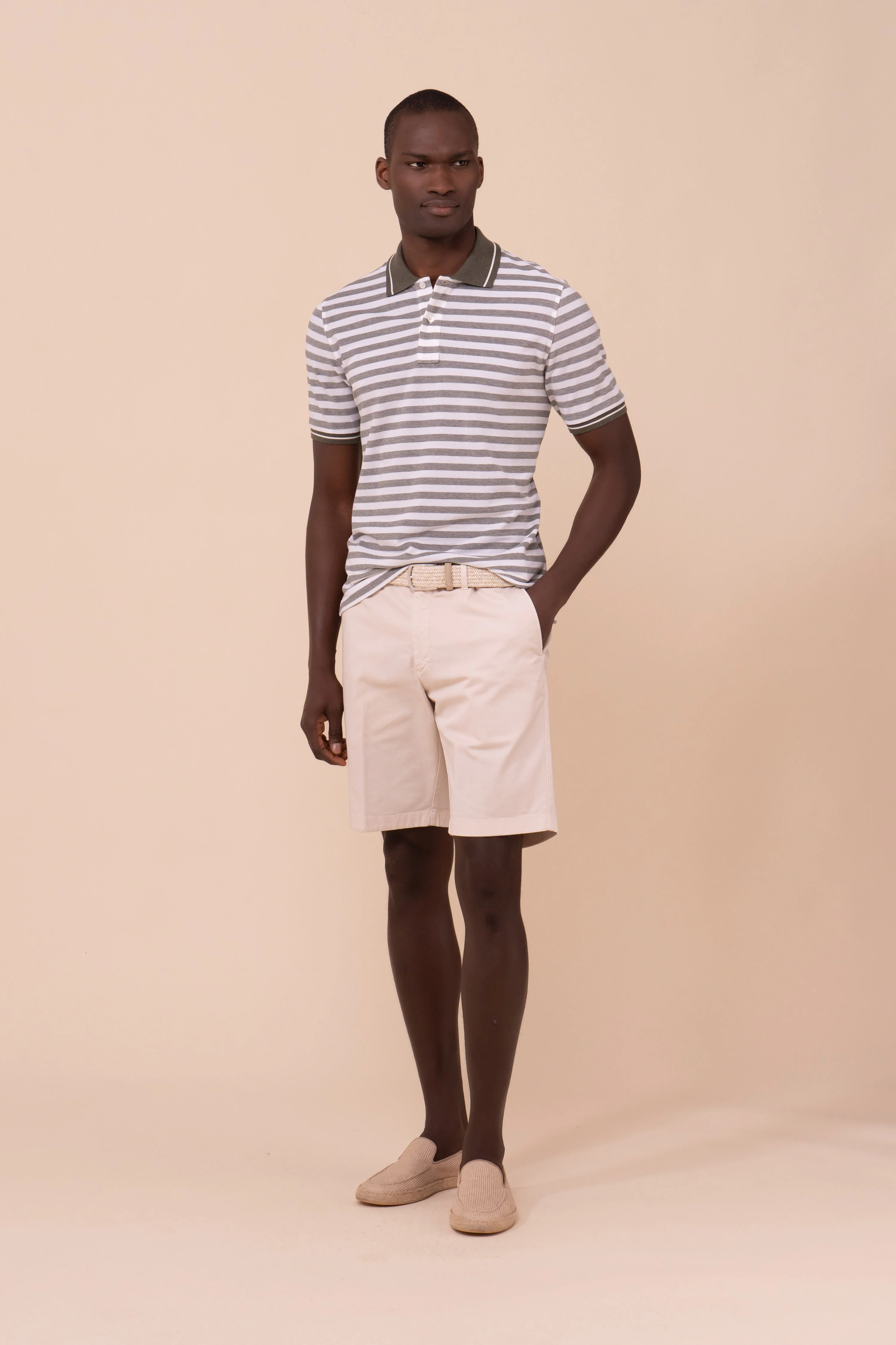 West Piquet Cotton Striped Polo - Image 2